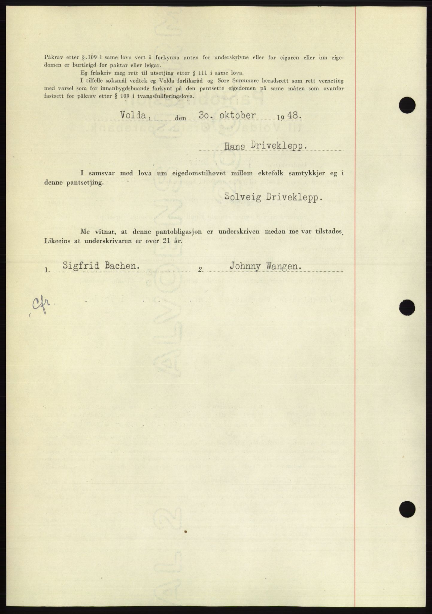Søre Sunnmøre sorenskriveri, AV/SAT-A-4122/1/2/2C/L0116: Pantebok nr. 4B, 1948-1949, Dagboknr: 1604/1948