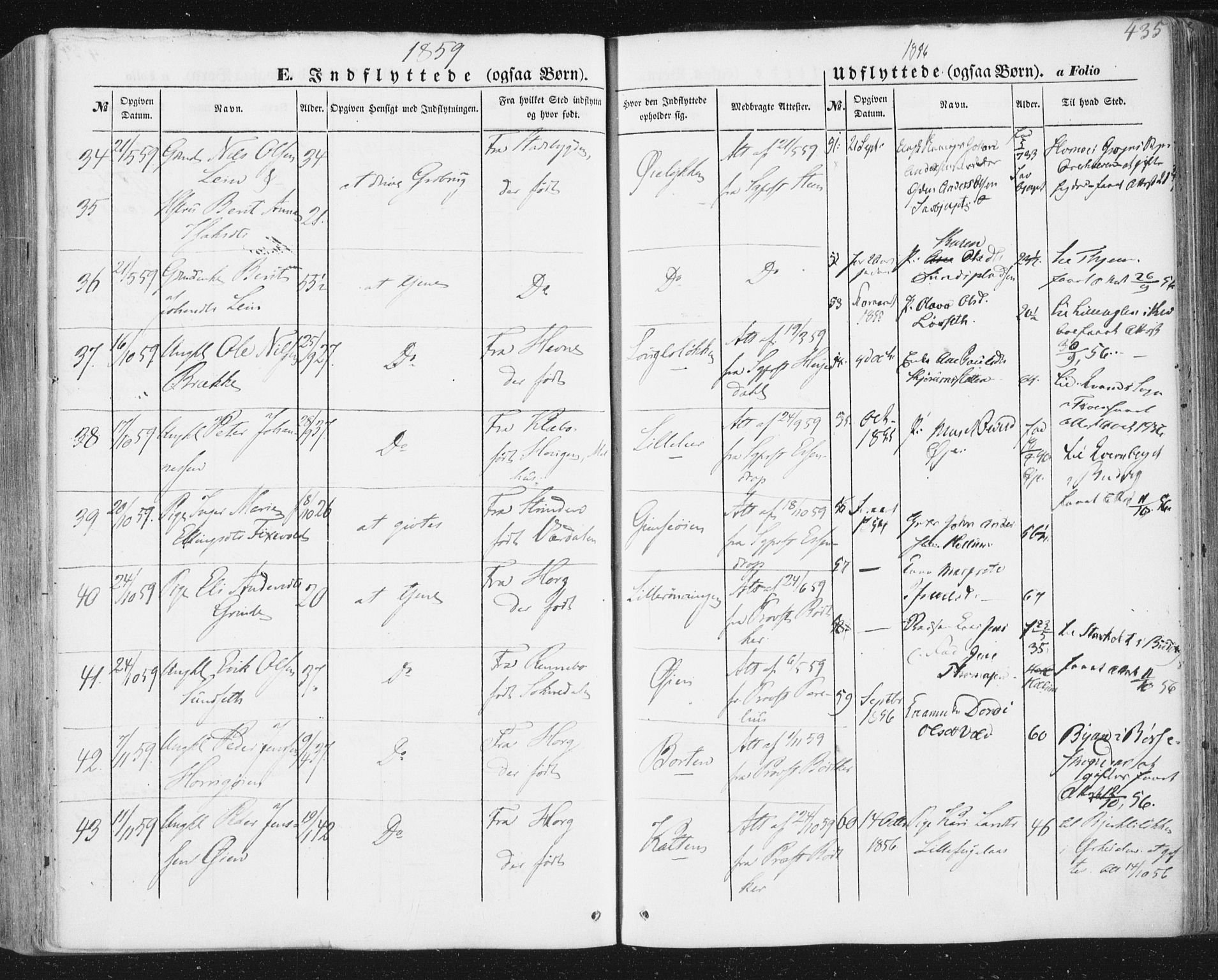 Ministerialprotokoller, klokkerbøker og fødselsregistre - Sør-Trøndelag, SAT/A-1456/691/L1076: Ministerialbok nr. 691A08, 1852-1861, s. 435