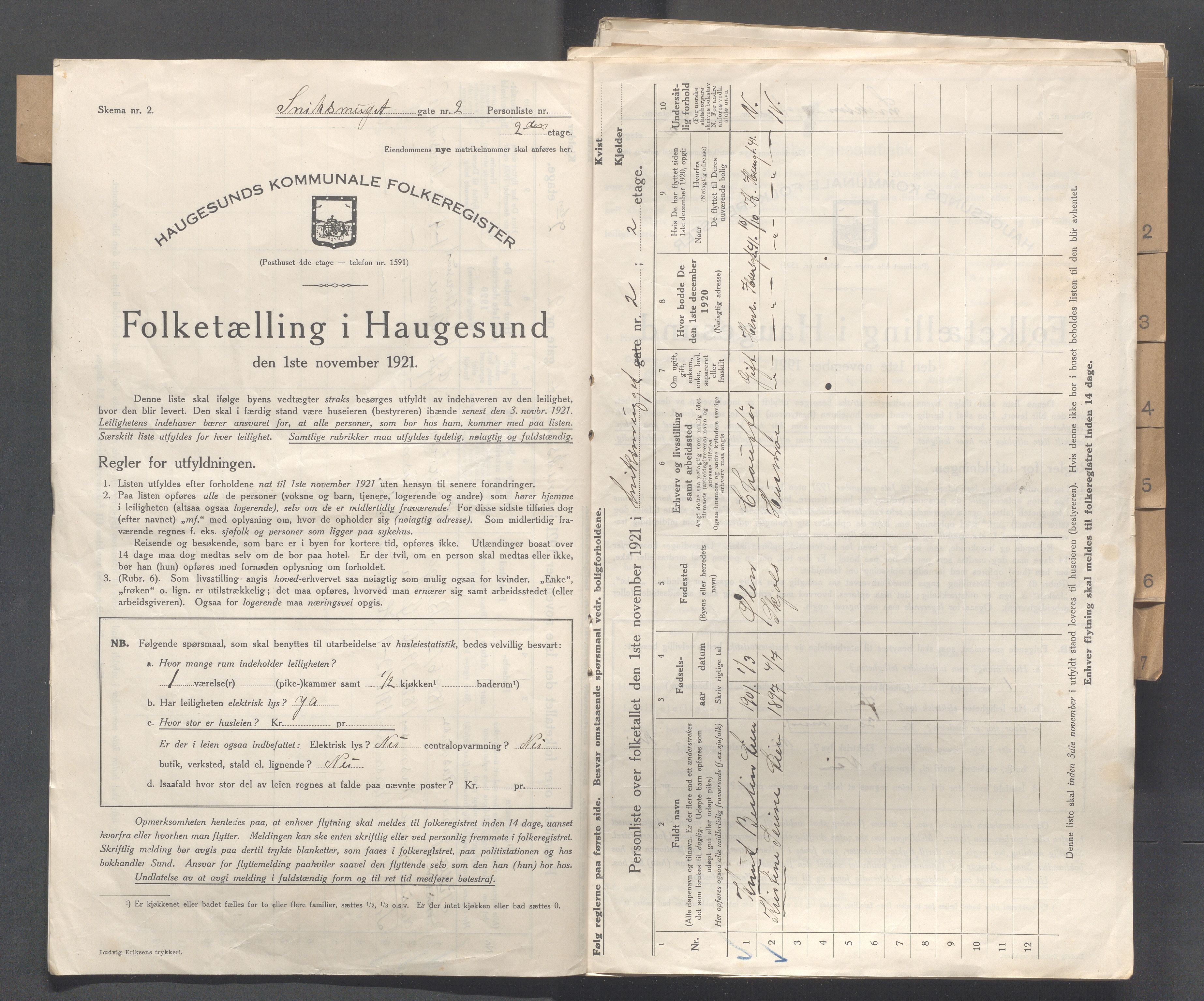 IKAR, Kommunal folketelling 1.11.1921 for Haugesund, 1921, s. 4275