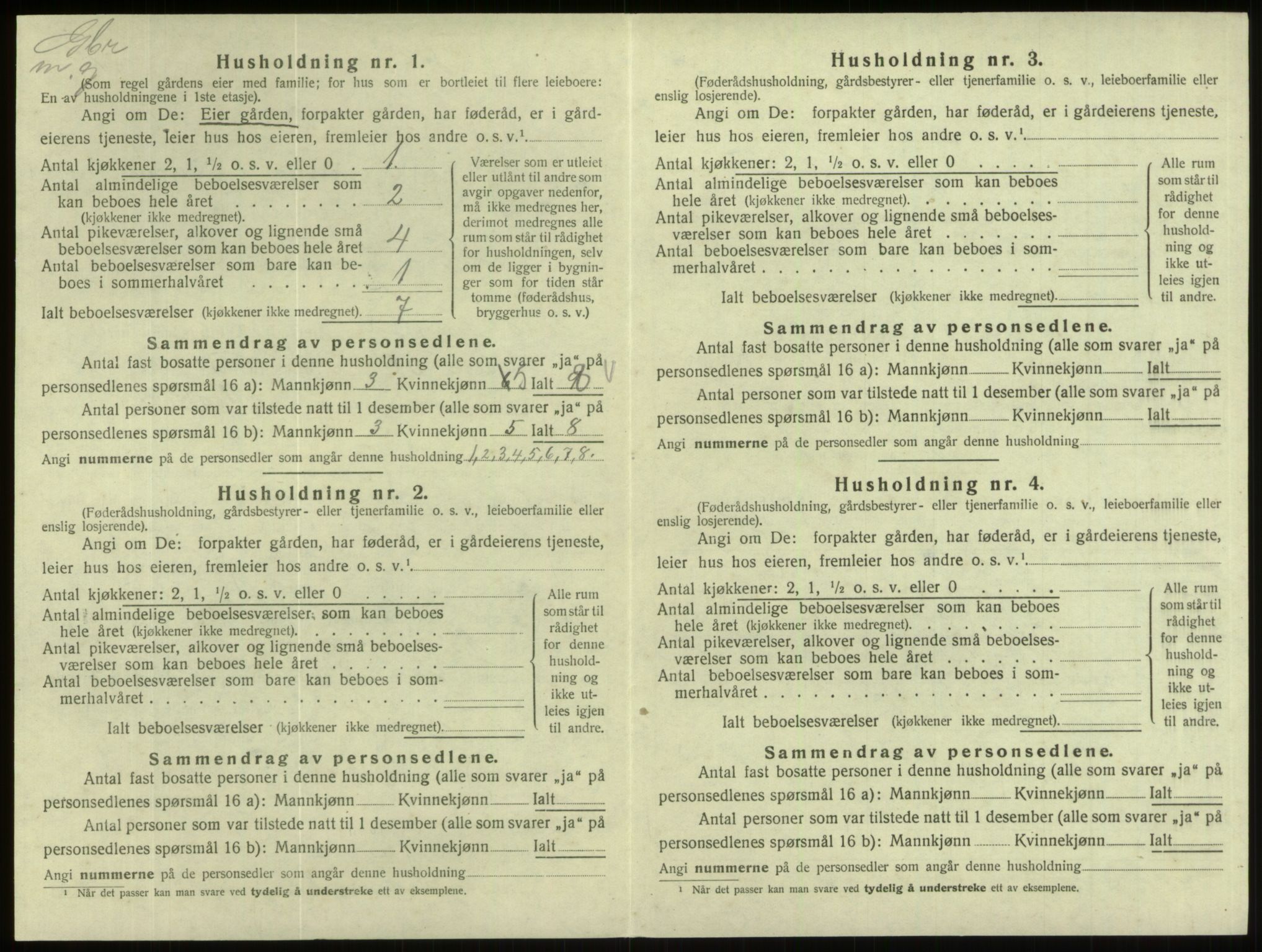 SAB, Folketelling 1920 for 1443 Eid herred, 1920, s. 1007