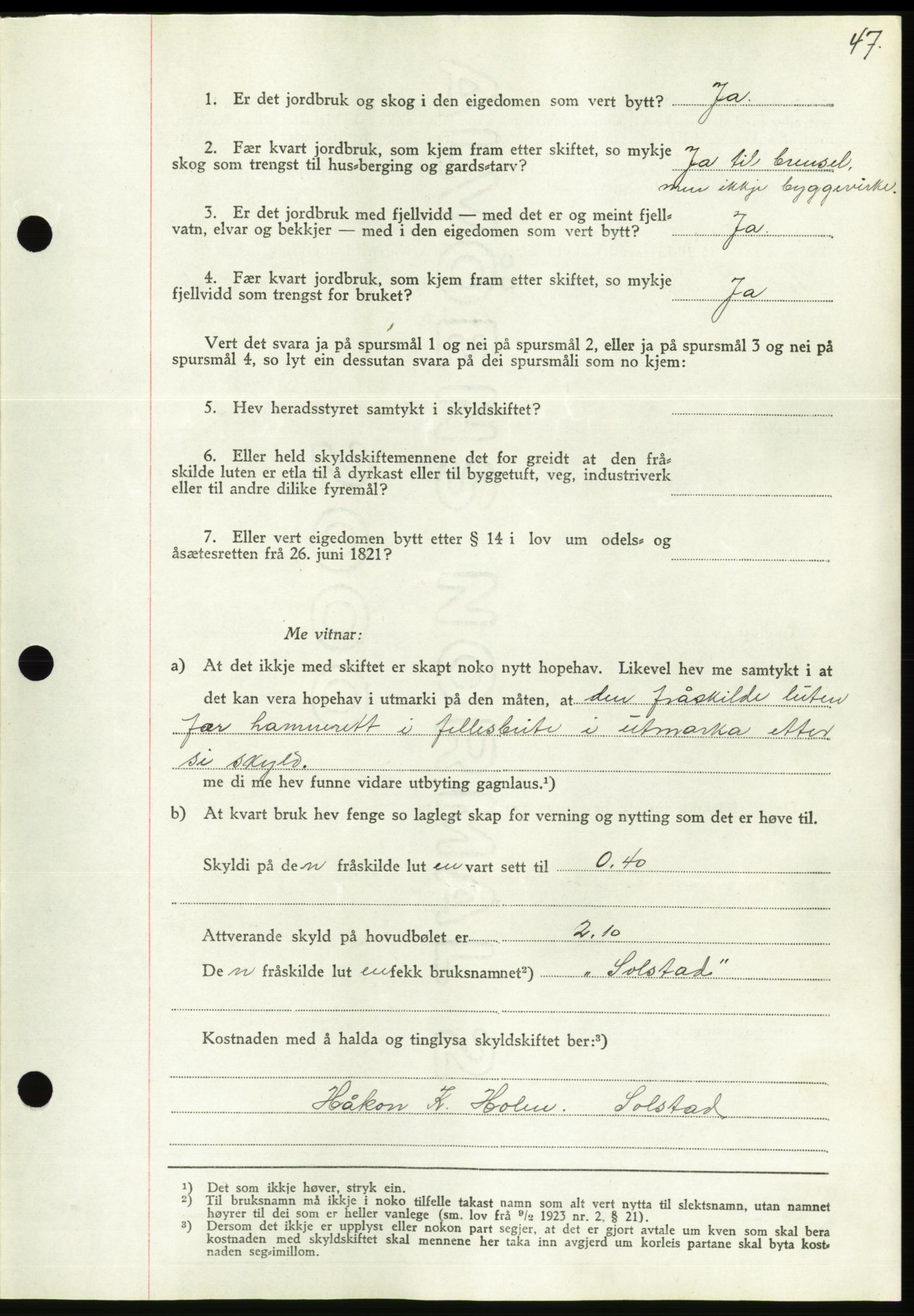 Søre Sunnmøre sorenskriveri, AV/SAT-A-4122/1/2/2C/L0069: Pantebok nr. 63, 1939-1940, Dagboknr: 1536/1939