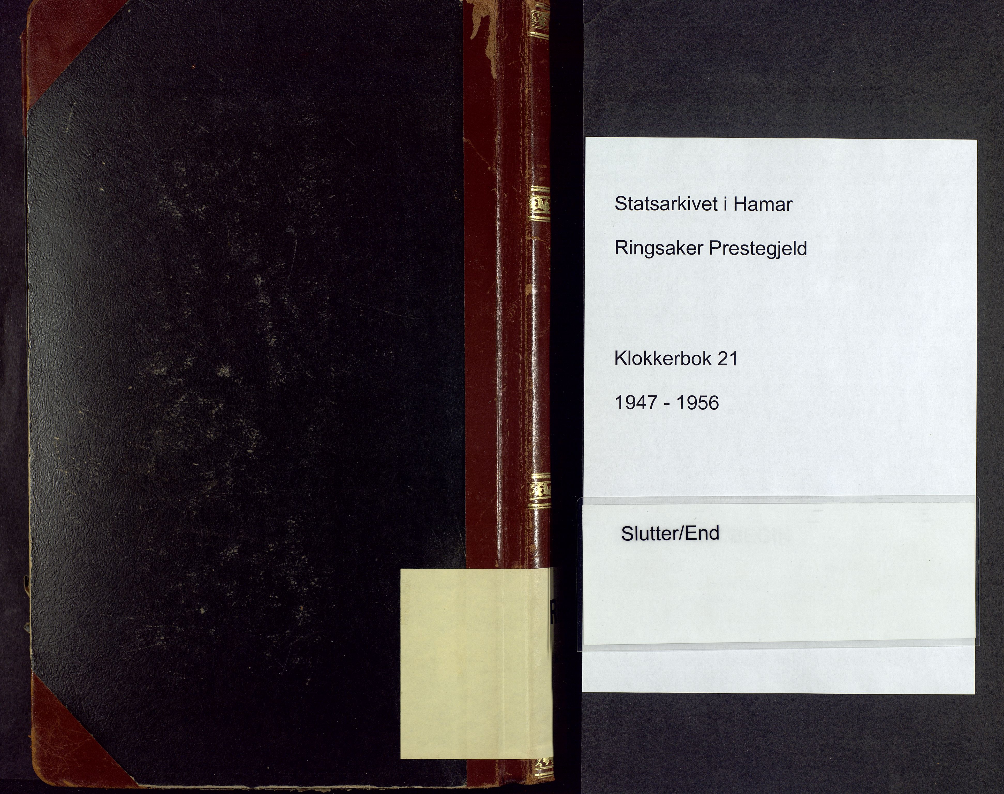 Ringsaker prestekontor, AV/SAH-PREST-014/L/La/L0021: Klokkerbok nr. 21, 1947-1956