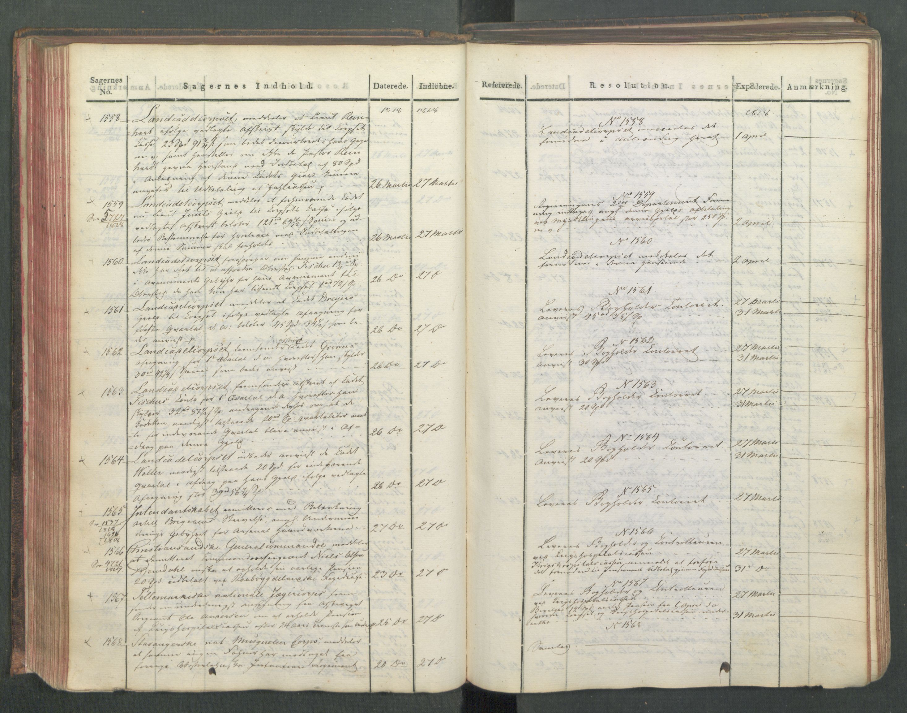 Armédepartementet, AV/RA-RAFA-3493/C/Ca/L0015: 6. Departements Journal, 1818