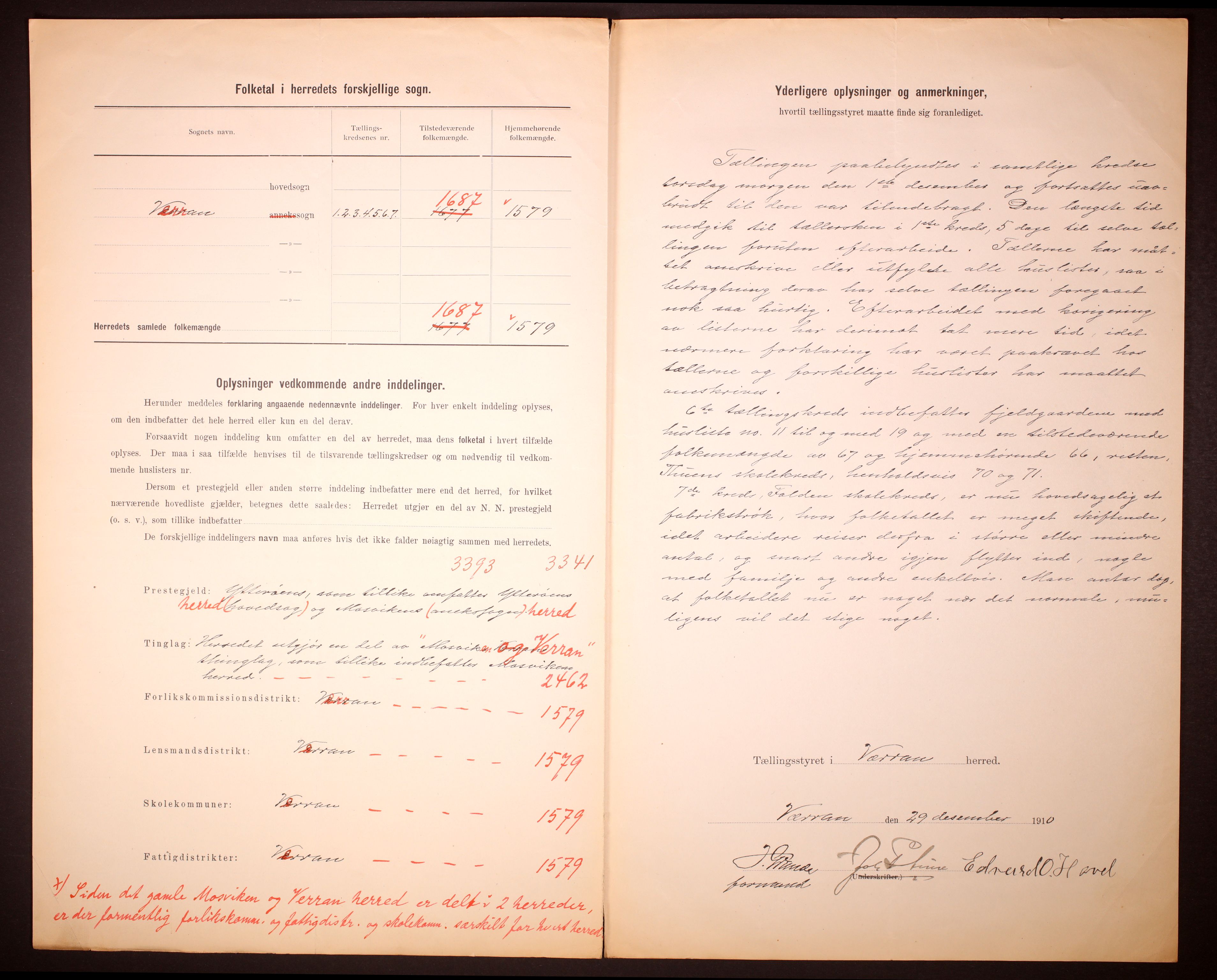 RA, Folketelling 1910 for 1724 Verran herred, 1910, s. 3