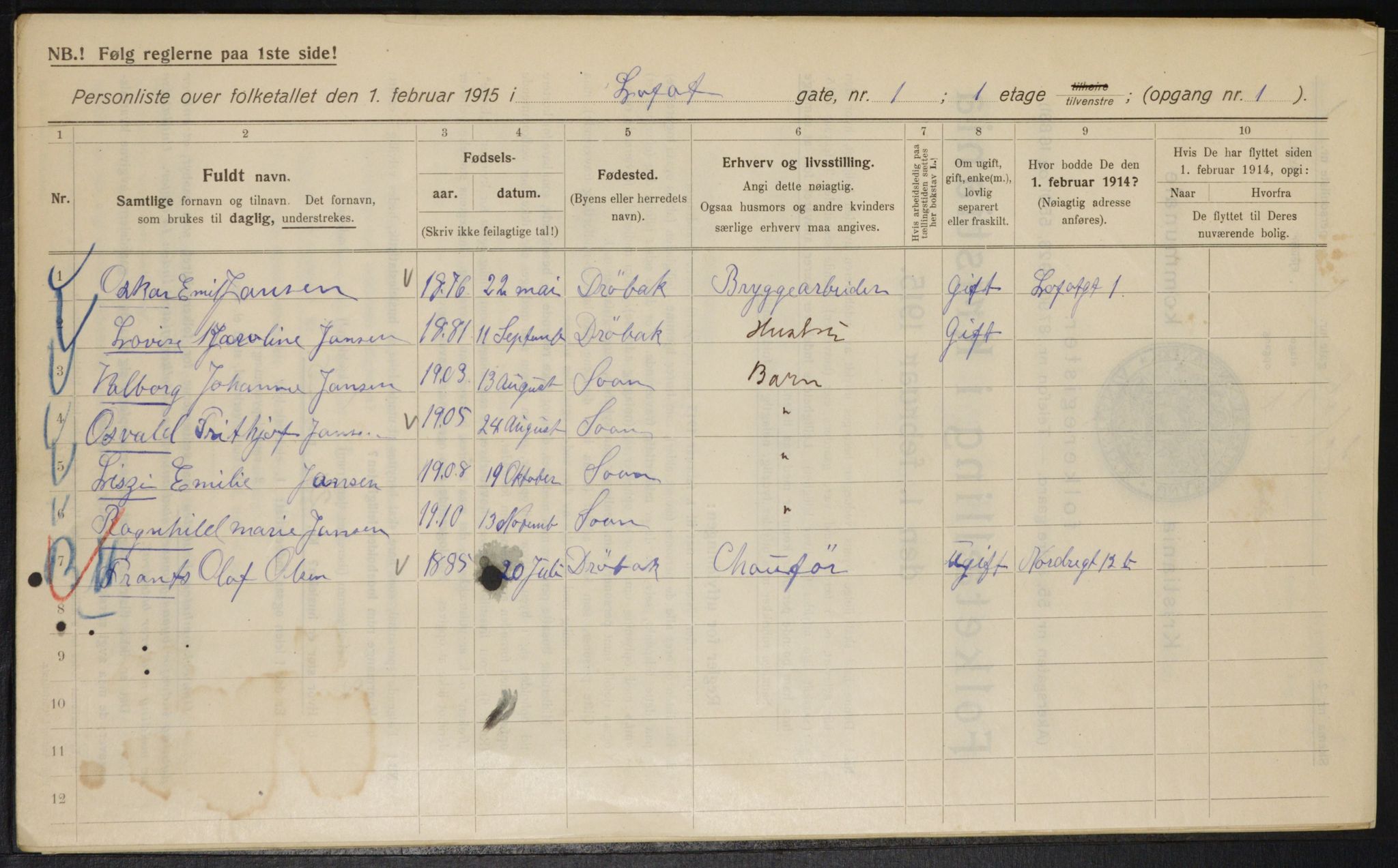 OBA, Kommunal folketelling 1.2.1915 for Kristiania, 1915, s. 57731