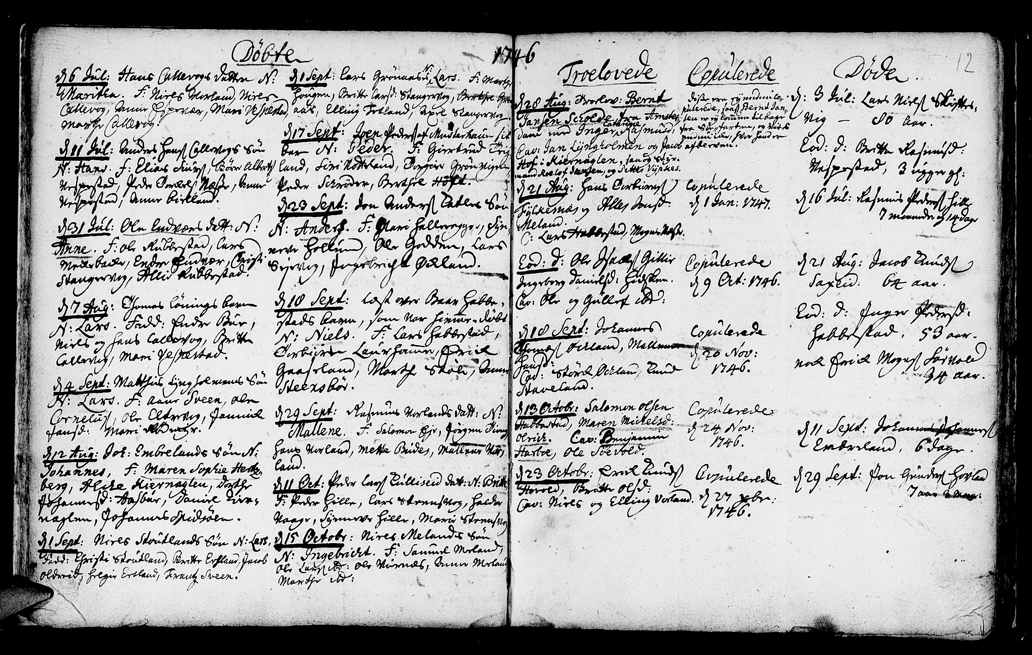Finnås sokneprestembete, AV/SAB-A-99925/H/Ha/Haa/Haaa/L0002: Ministerialbok nr. A 2, 1744-1764, s. 12