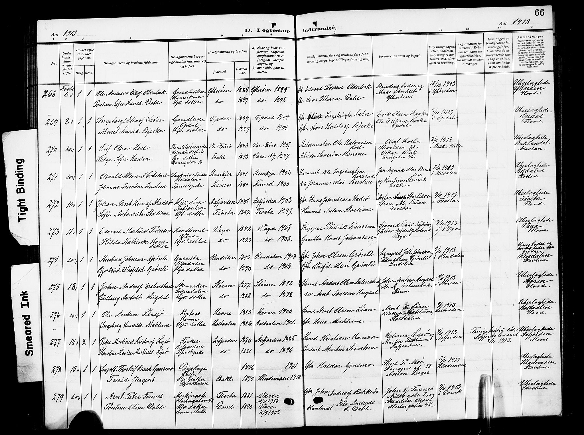 Ministerialprotokoller, klokkerbøker og fødselsregistre - Sør-Trøndelag, AV/SAT-A-1456/601/L0097: Klokkerbok nr. 601C15, 1911-1921, s. 66