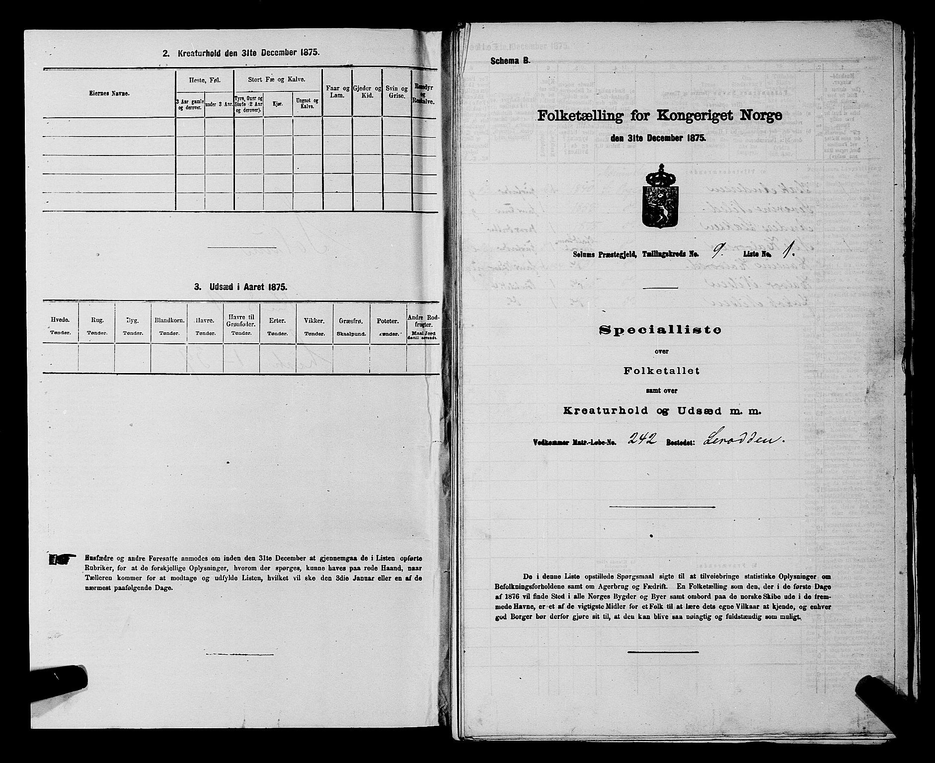 SAKO, Folketelling 1875 for 0818P Solum prestegjeld, 1875, s. 1379