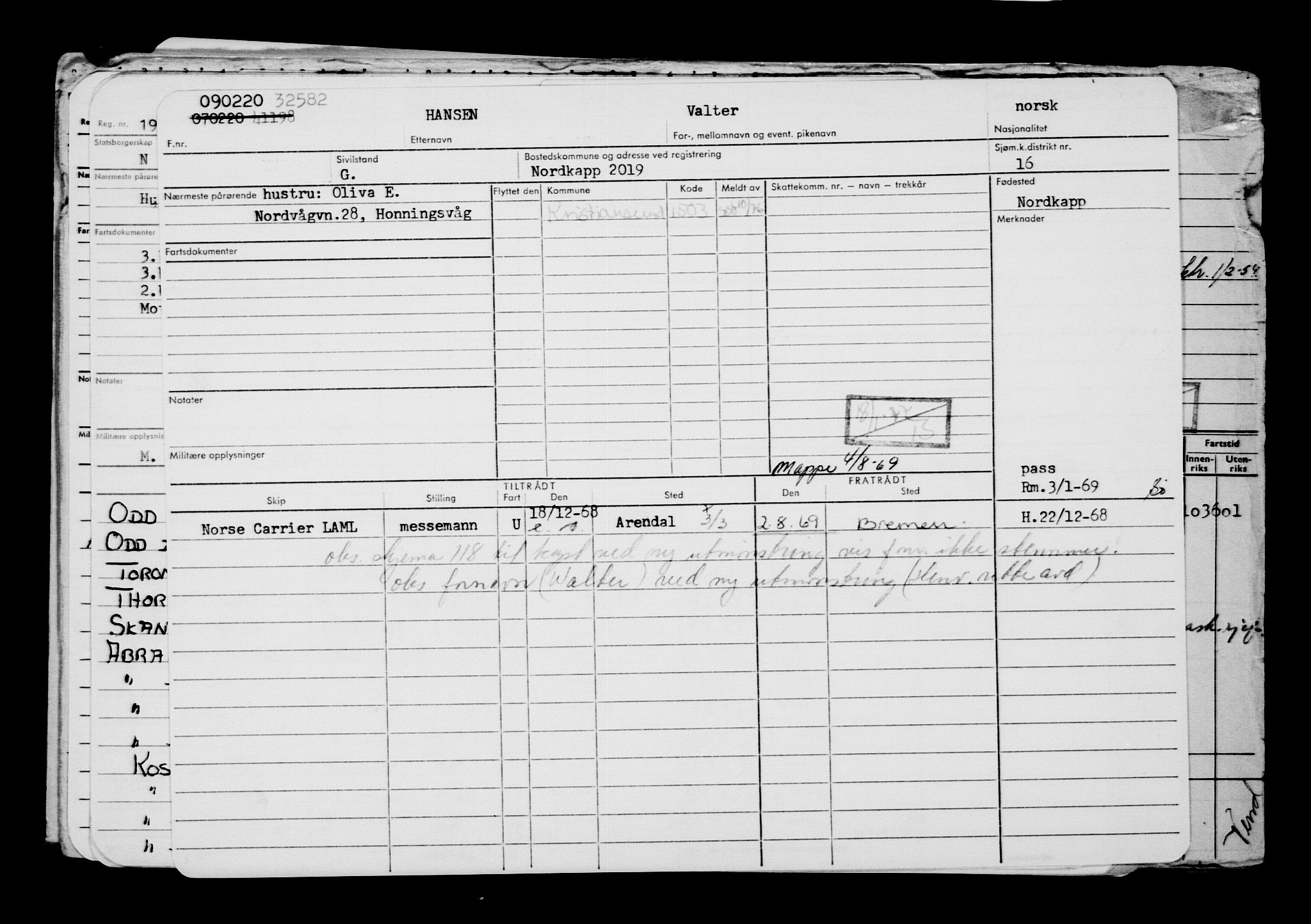 Direktoratet for sjømenn, AV/RA-S-3545/G/Gb/L0177: Hovedkort, 1920, s. 91