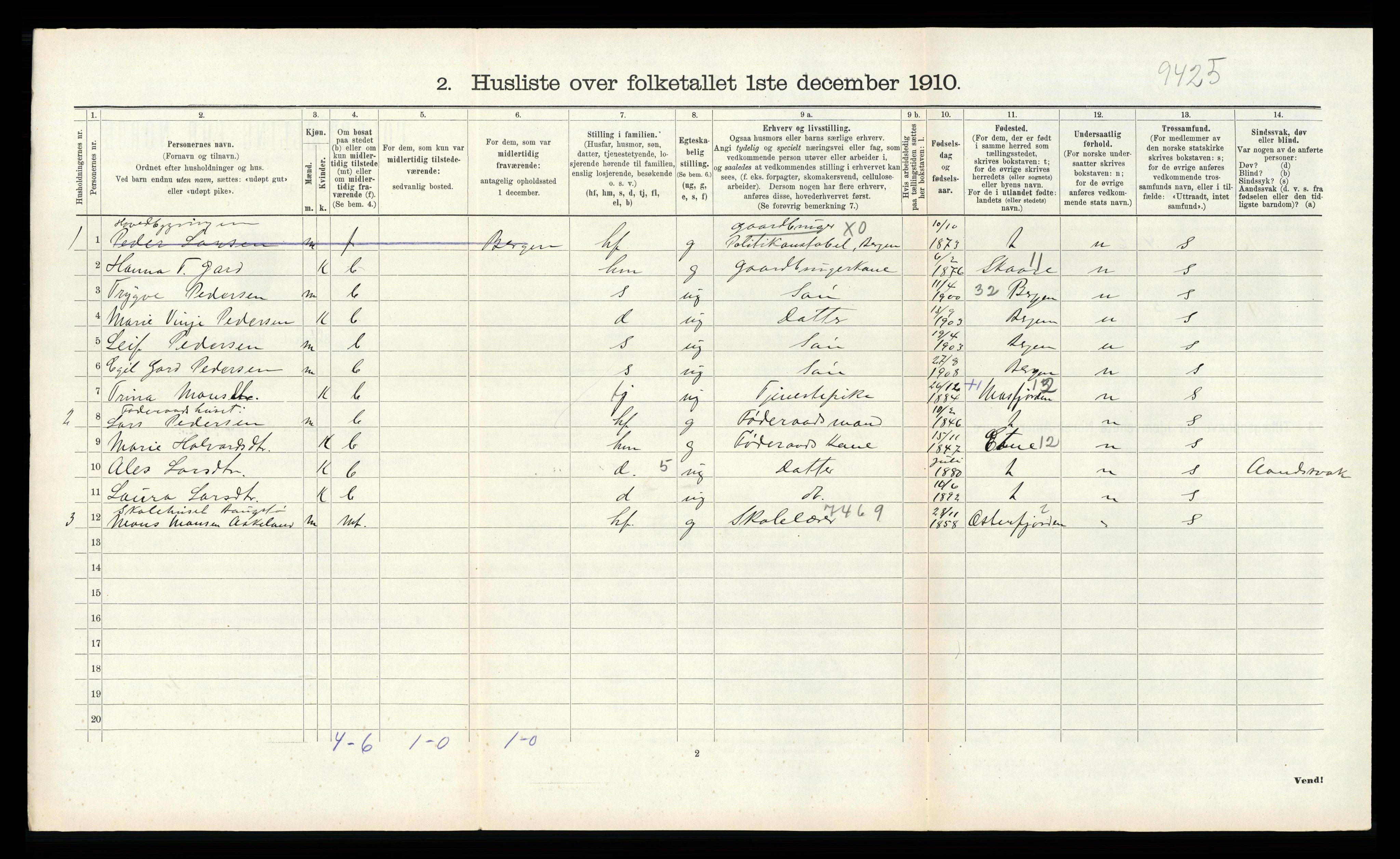 RA, Folketelling 1910 for 1212 Skånevik herred, 1910, s. 354