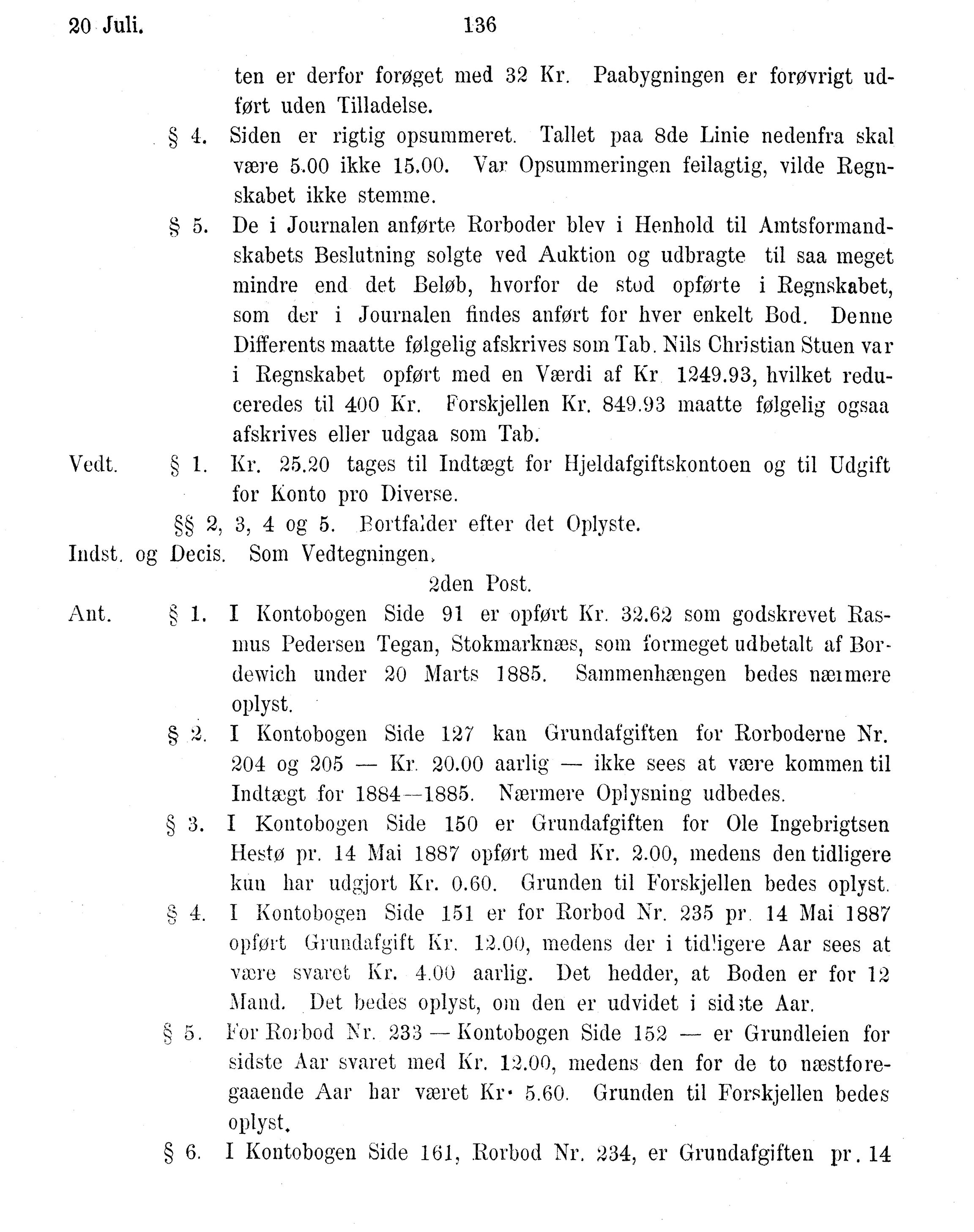 Nordland Fylkeskommune. Fylkestinget, AIN/NFK-17/176/A/Ac/L0015: Fylkestingsforhandlinger 1886-1890, 1886-1890