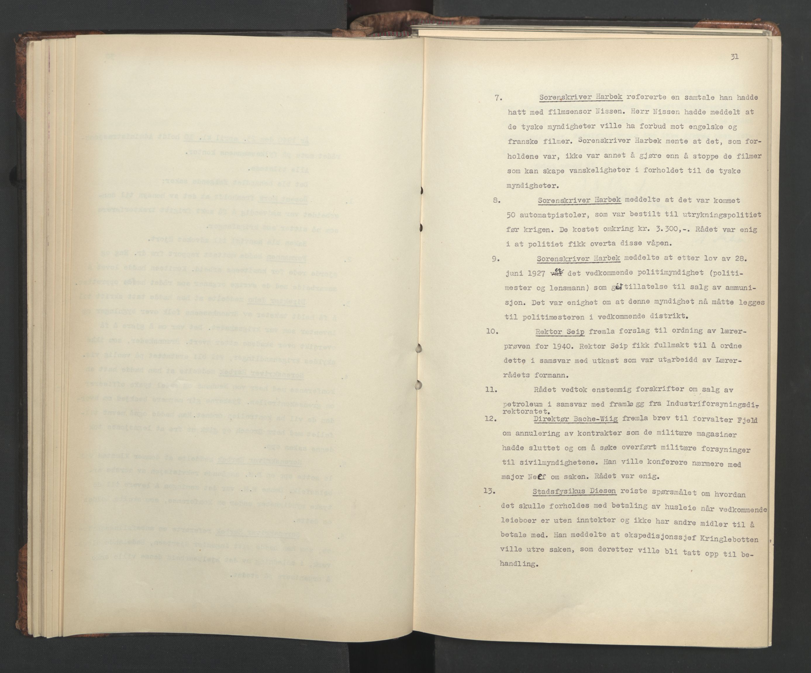 Administrasjonsrådet, AV/RA-S-1004/A/L0001: Møteprotokoll med tillegg 15/4-25/9, 1940, s. 31