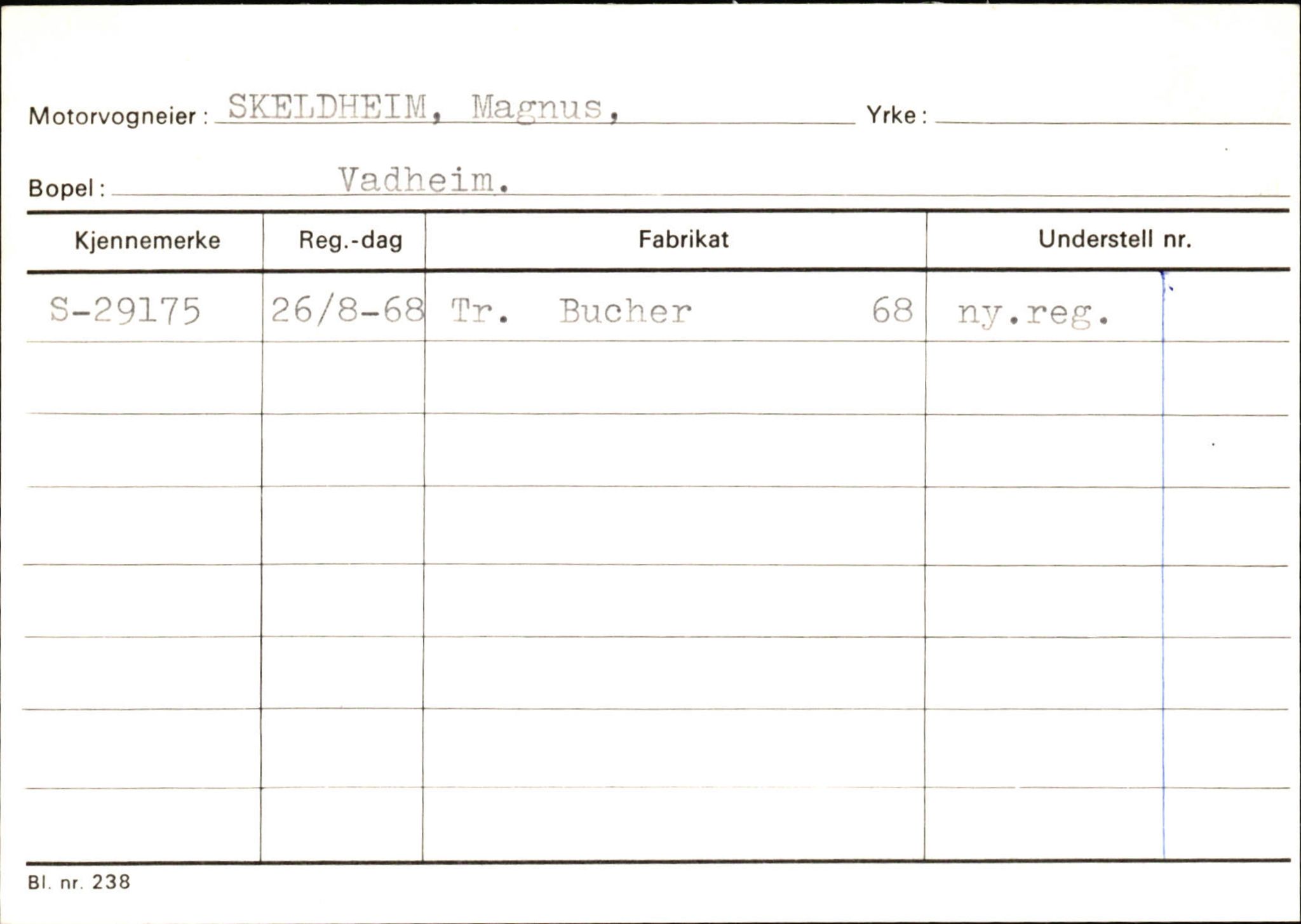 Statens vegvesen, Sogn og Fjordane vegkontor, AV/SAB-A-5301/4/F/L0131: Eigarregister Høyanger P-Å. Stryn S-Å, 1945-1975, s. 209