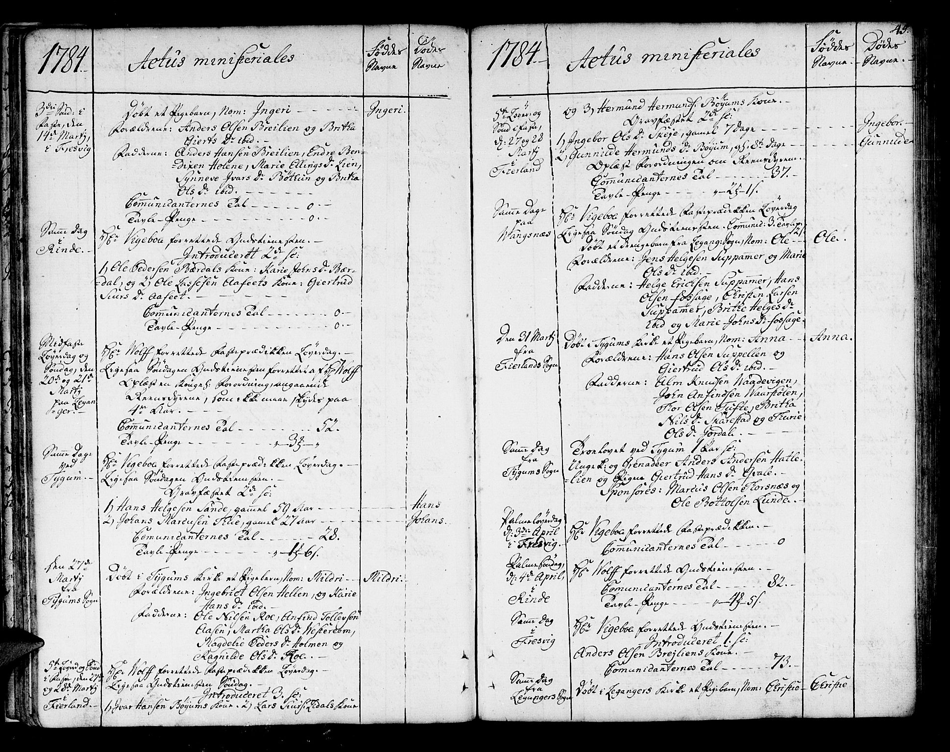Leikanger sokneprestembete, SAB/A-81001: Ministerialbok nr. A 4, 1770-1791, s. 45