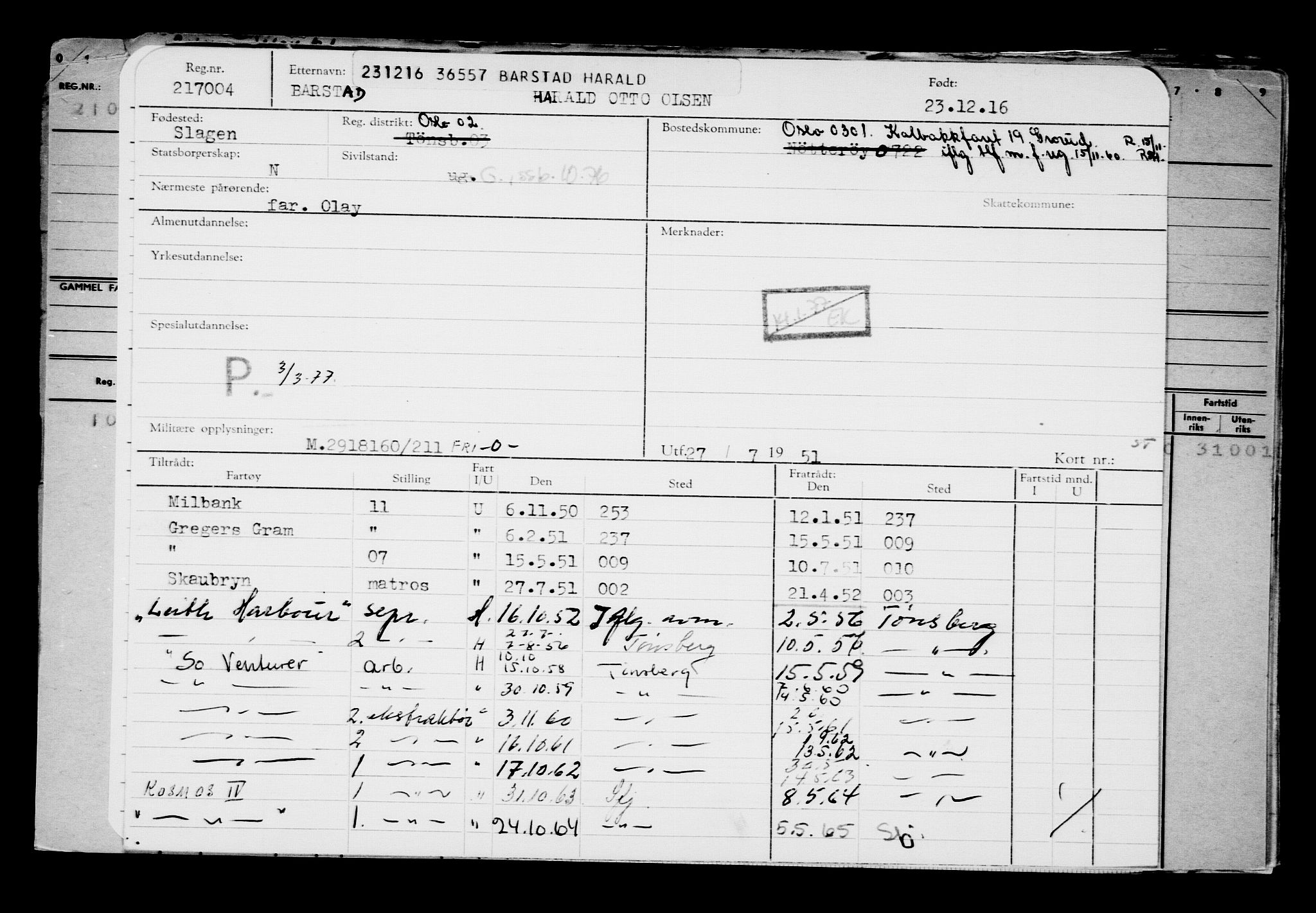 Direktoratet for sjømenn, RA/S-3545/G/Gb/L0144: Hovedkort, 1916, s. 601