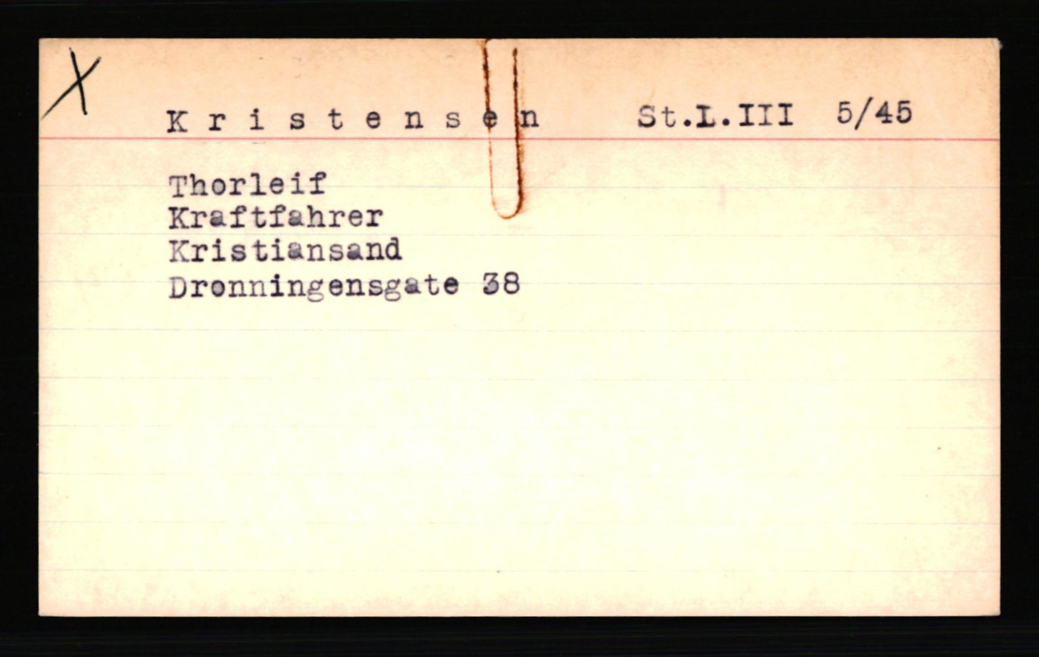 SS- und Polizeigericht Nord (IX), AV/RA-RAFA-3182/0001/C/Ca/L0004: kartotekkort for personer alfabetisk på etternavn: John-L, 1940-1945, s. 366