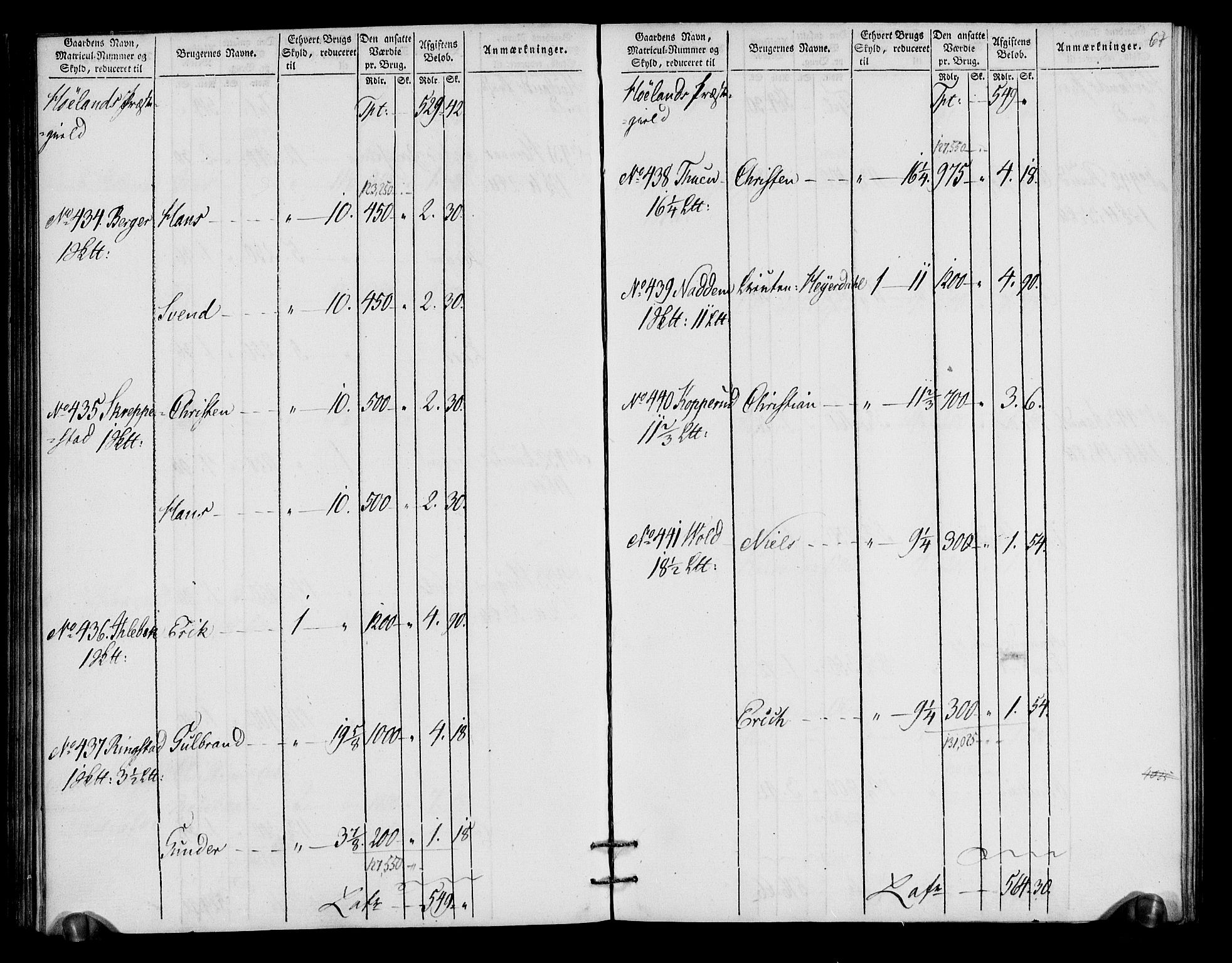 Rentekammeret inntil 1814, Realistisk ordnet avdeling, RA/EA-4070/N/Ne/Nea/L0018: Nedre Romerike fogderi. Oppebørselsregister, 1803-1804, s. 70