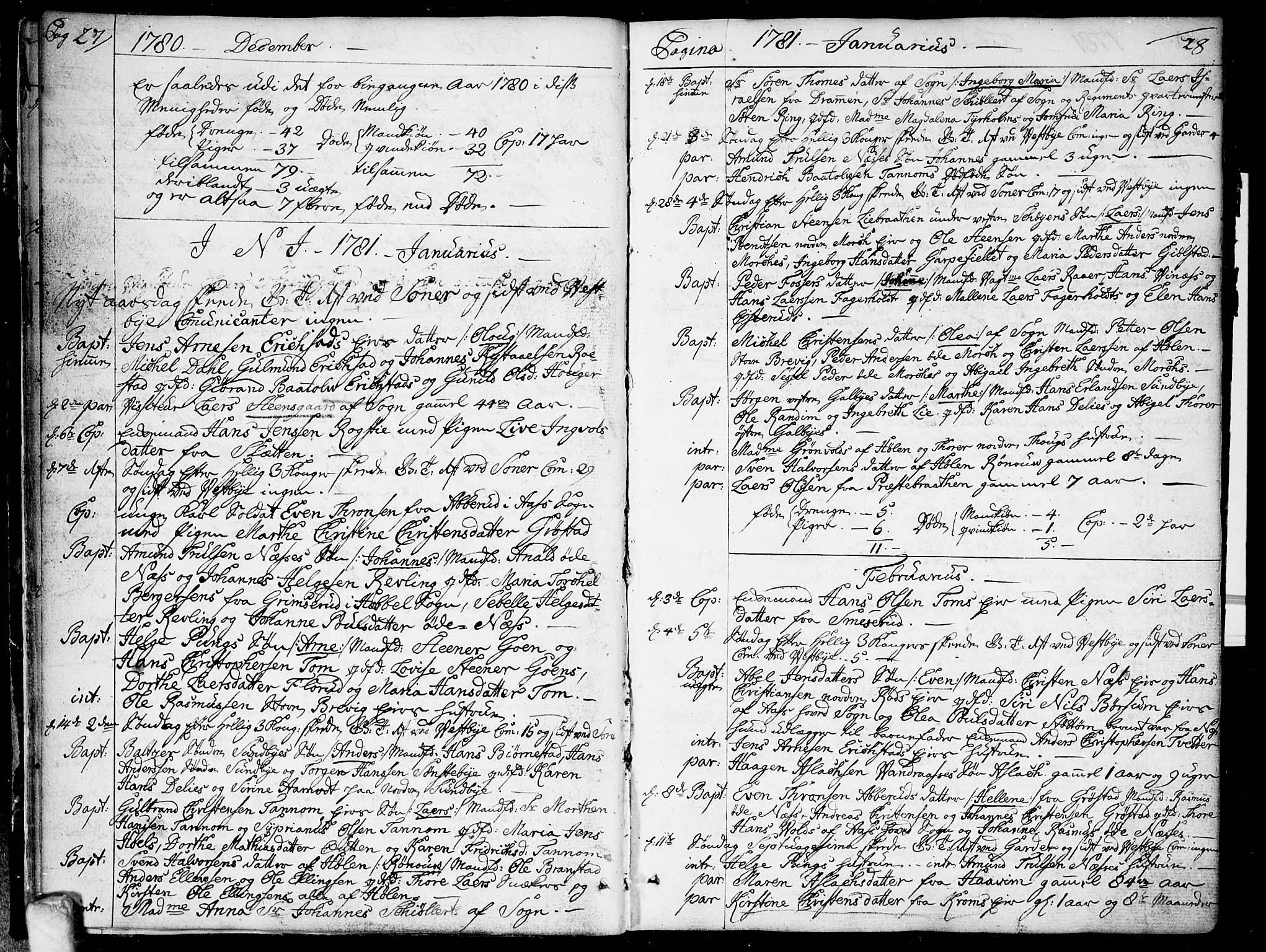 Vestby prestekontor Kirkebøker, AV/SAO-A-10893/F/Fa/L0003: Ministerialbok nr. I 3, 1779-1796, s. 27-28
