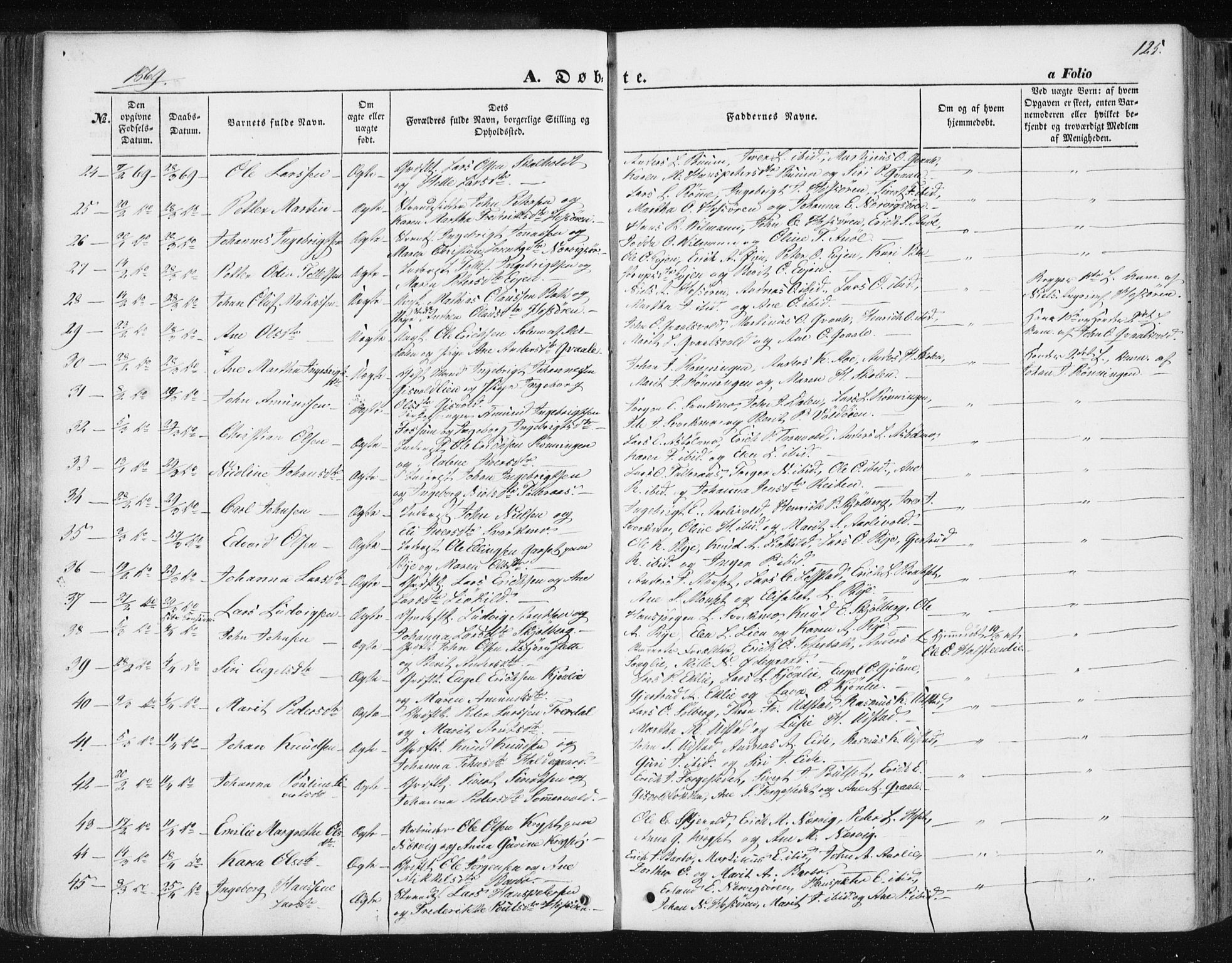 Ministerialprotokoller, klokkerbøker og fødselsregistre - Sør-Trøndelag, AV/SAT-A-1456/668/L0806: Ministerialbok nr. 668A06, 1854-1869, s. 125