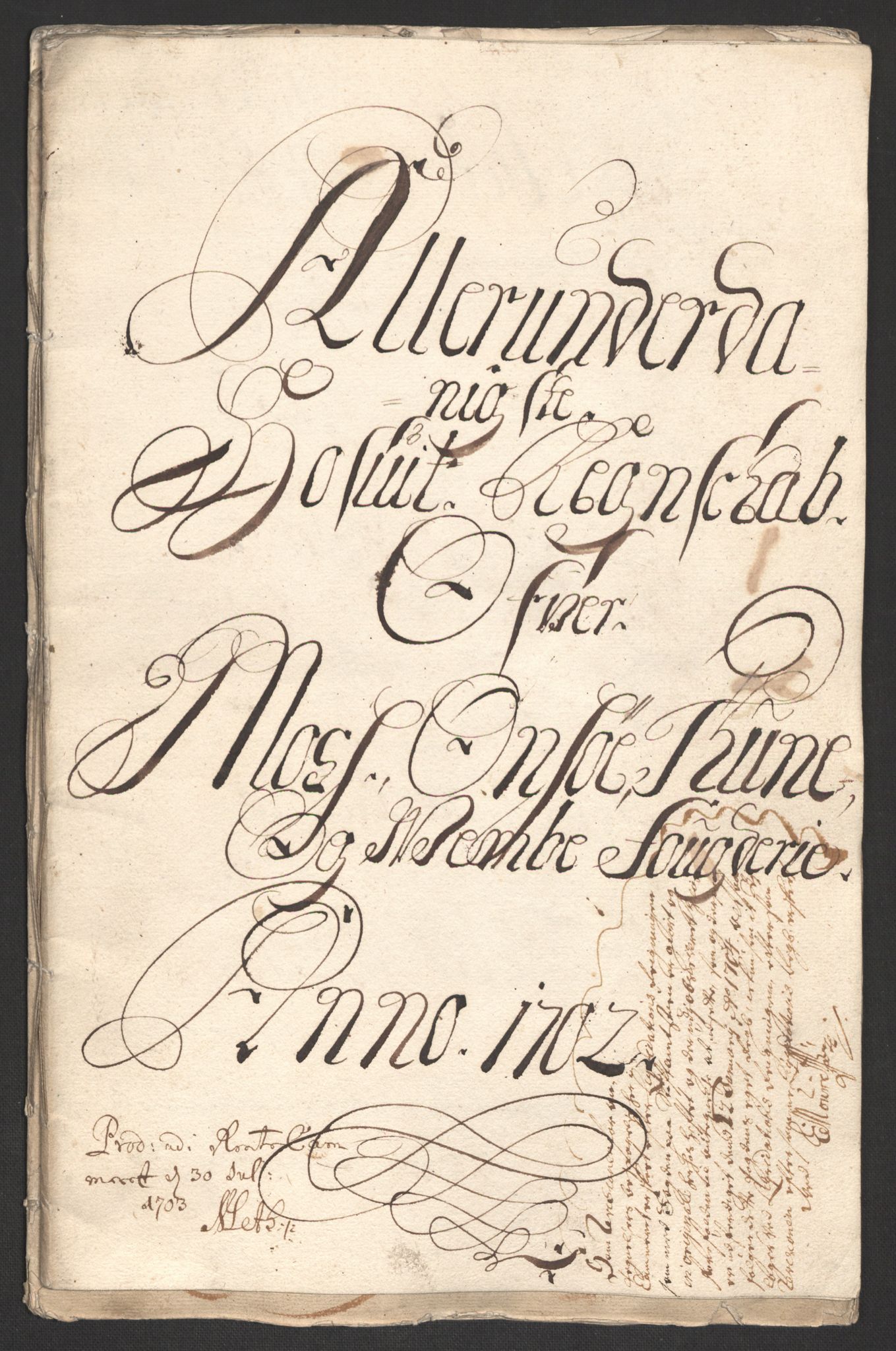 Rentekammeret inntil 1814, Reviderte regnskaper, Fogderegnskap, RA/EA-4092/R04/L0131: Fogderegnskap Moss, Onsøy, Tune, Veme og Åbygge, 1702, s. 3
