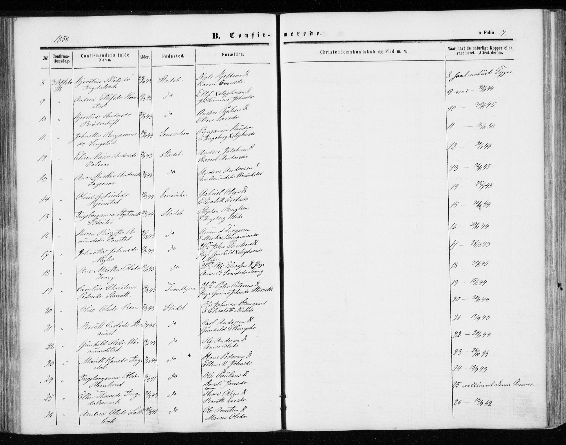 Ministerialprotokoller, klokkerbøker og fødselsregistre - Sør-Trøndelag, SAT/A-1456/646/L0612: Ministerialbok nr. 646A10, 1858-1869, s. 7