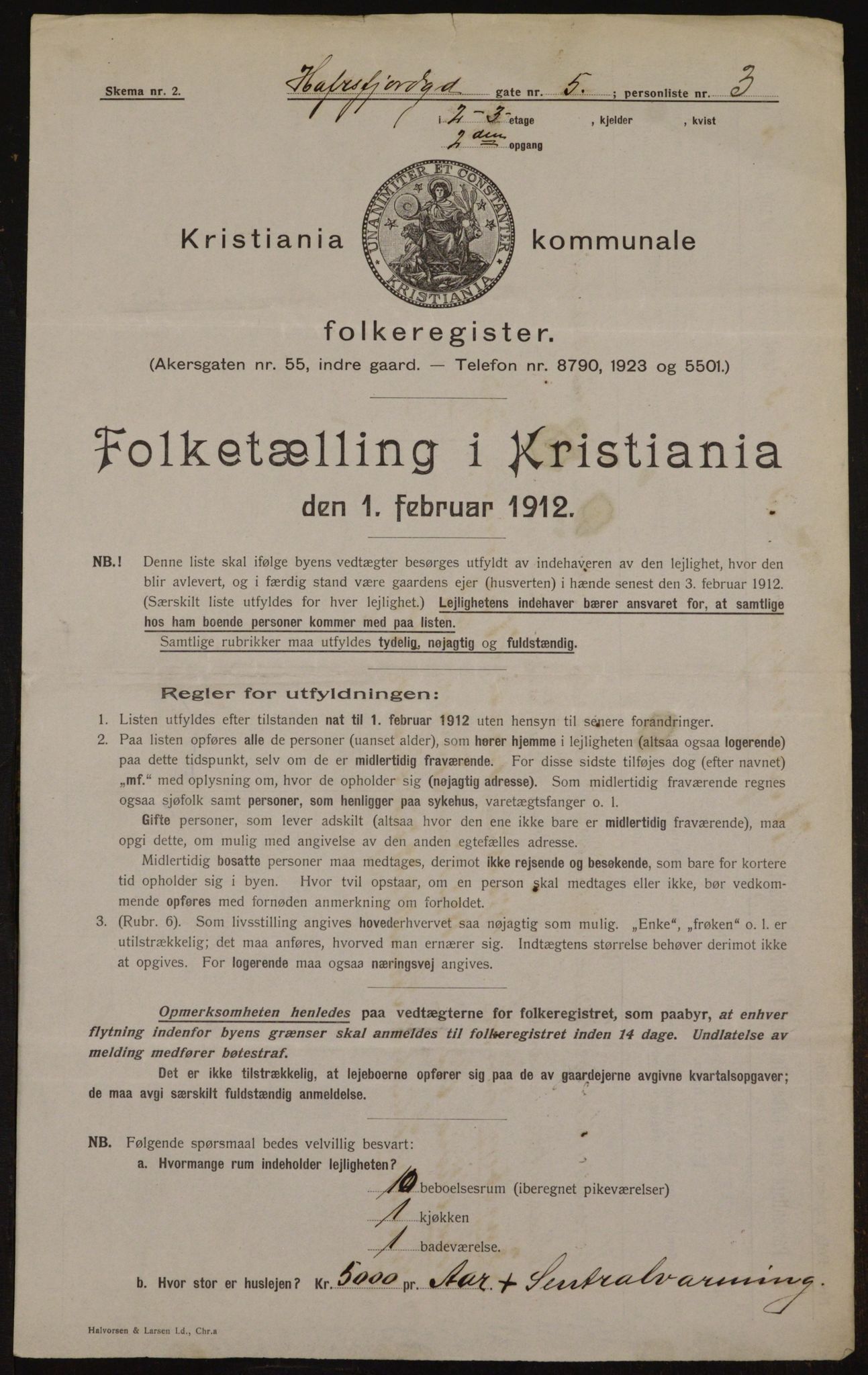 OBA, Kommunal folketelling 1.2.1912 for Kristiania, 1912, s. 33321