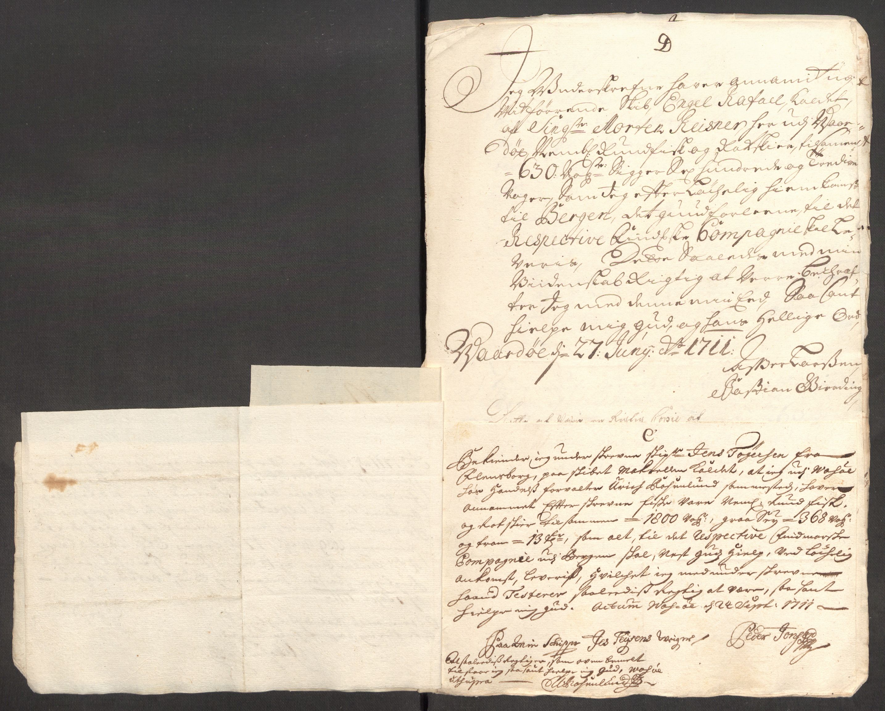 Rentekammeret inntil 1814, Reviderte regnskaper, Fogderegnskap, AV/RA-EA-4092/R69/L4855: Fogderegnskap Finnmark/Vardøhus, 1709-1712, s. 393