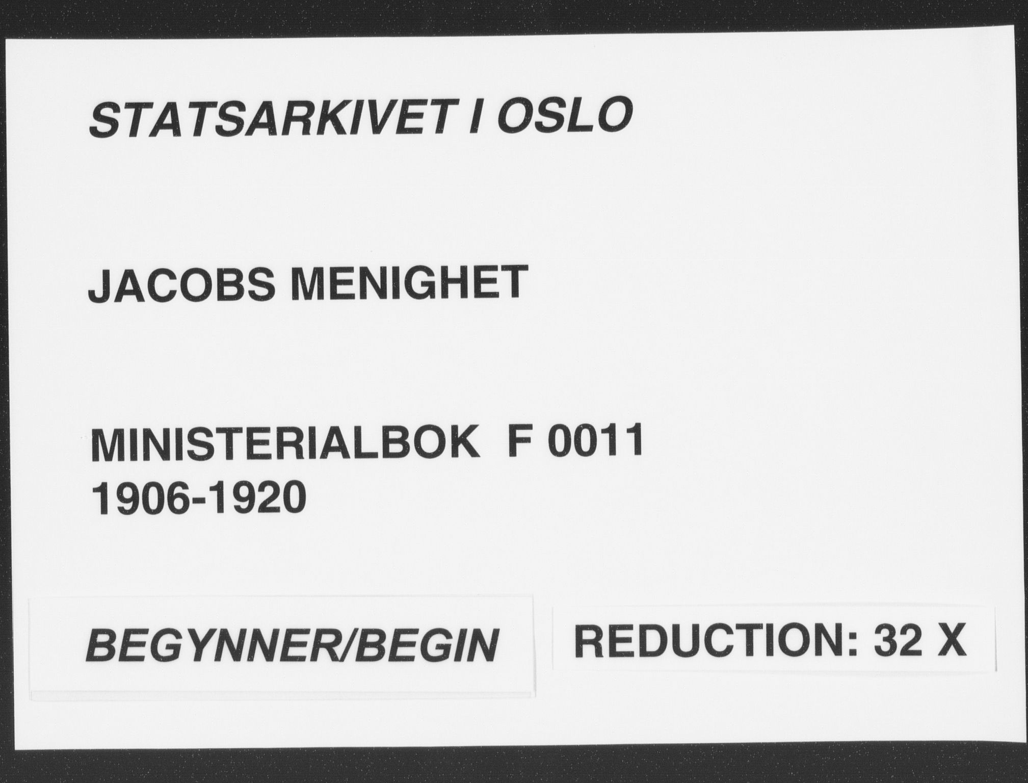 Jakob prestekontor Kirkebøker, AV/SAO-A-10850/F/Fa/L0011: Ministerialbok nr. 11, 1906-1920