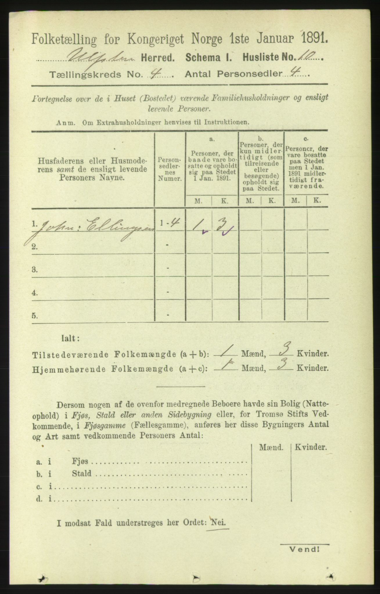 RA, Folketelling 1891 for 1516 Ulstein herred, 1891, s. 990