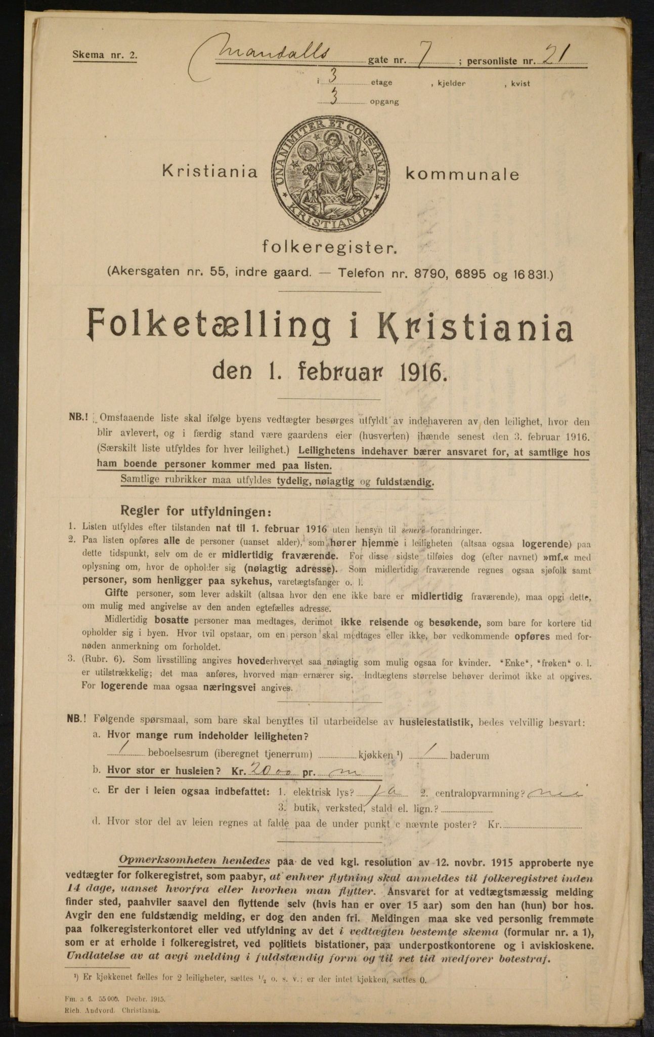 OBA, Kommunal folketelling 1.2.1916 for Kristiania, 1916, s. 61747