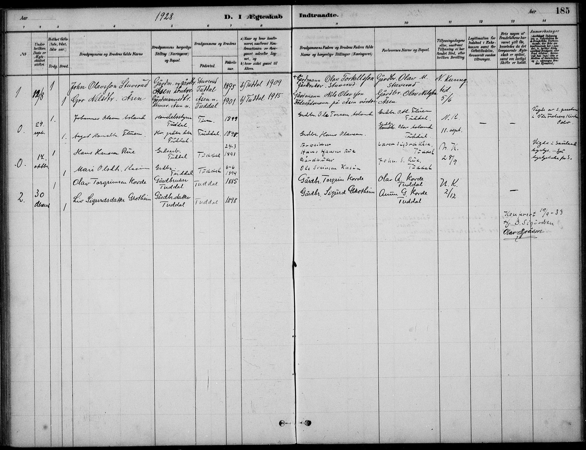 Hjartdal kirkebøker, AV/SAKO-A-270/F/Fc/L0002: Ministerialbok nr. III 2, 1880-1936, s. 185