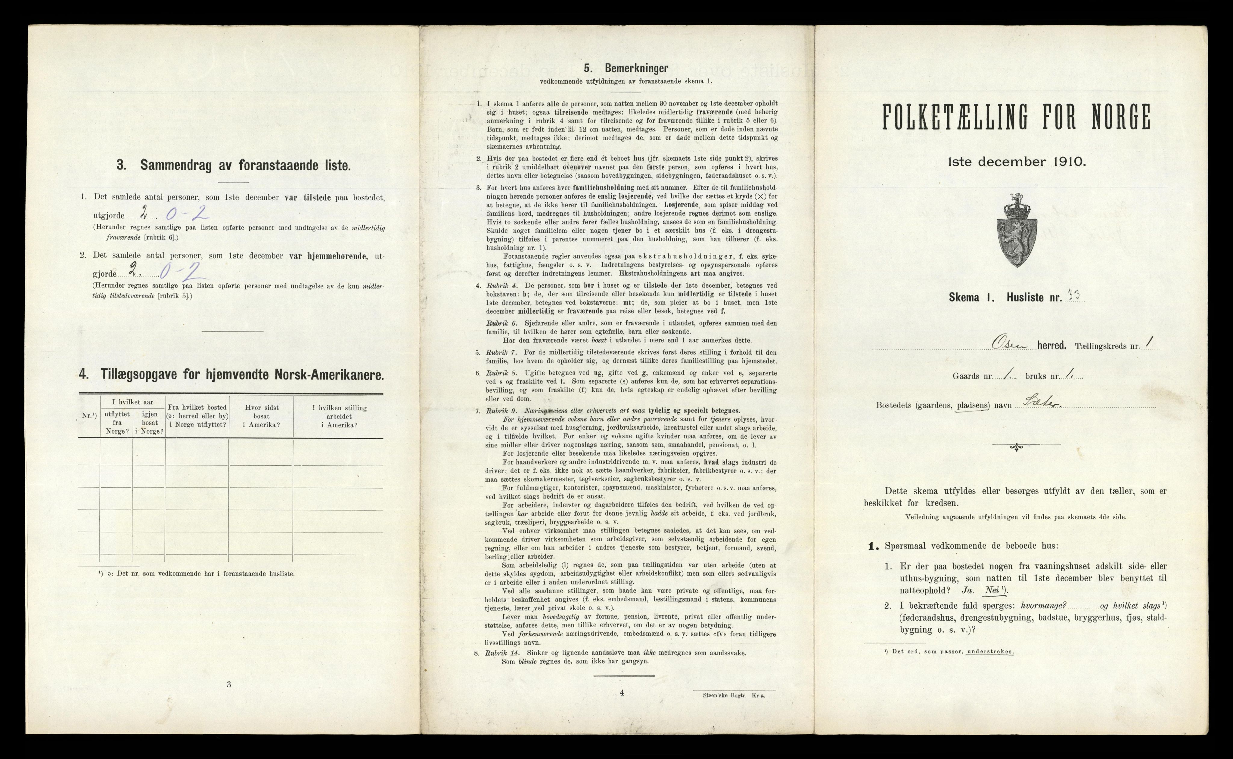 RA, Folketelling 1910 for 1633 Osen herred, 1910, s. 96