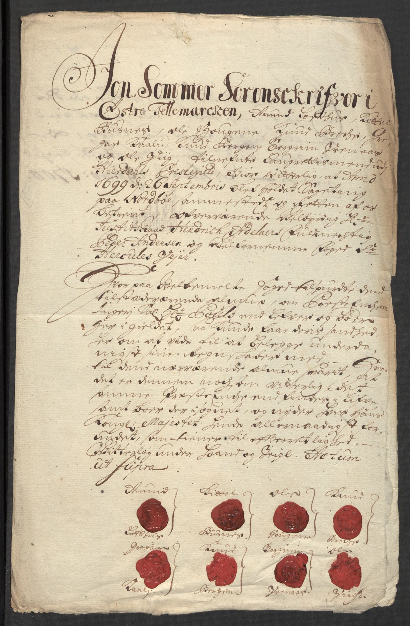 Rentekammeret inntil 1814, Reviderte regnskaper, Fogderegnskap, RA/EA-4092/R36/L2101: Fogderegnskap Øvre og Nedre Telemark og Bamble, 1699, s. 252