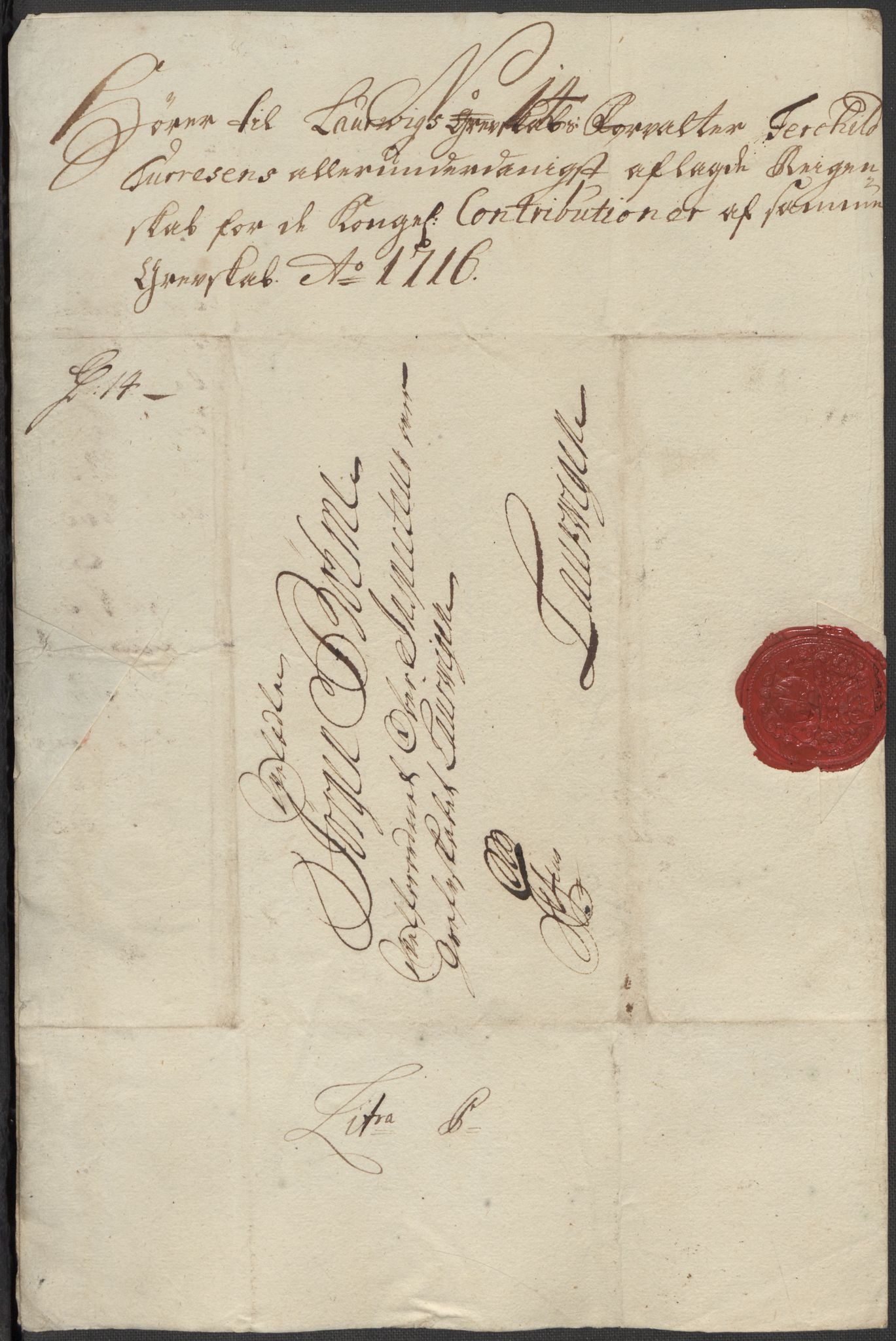 Rentekammeret inntil 1814, Reviderte regnskaper, Fogderegnskap, RA/EA-4092/R33/L1987: Fogderegnskap Larvik grevskap, 1716-1717, s. 210