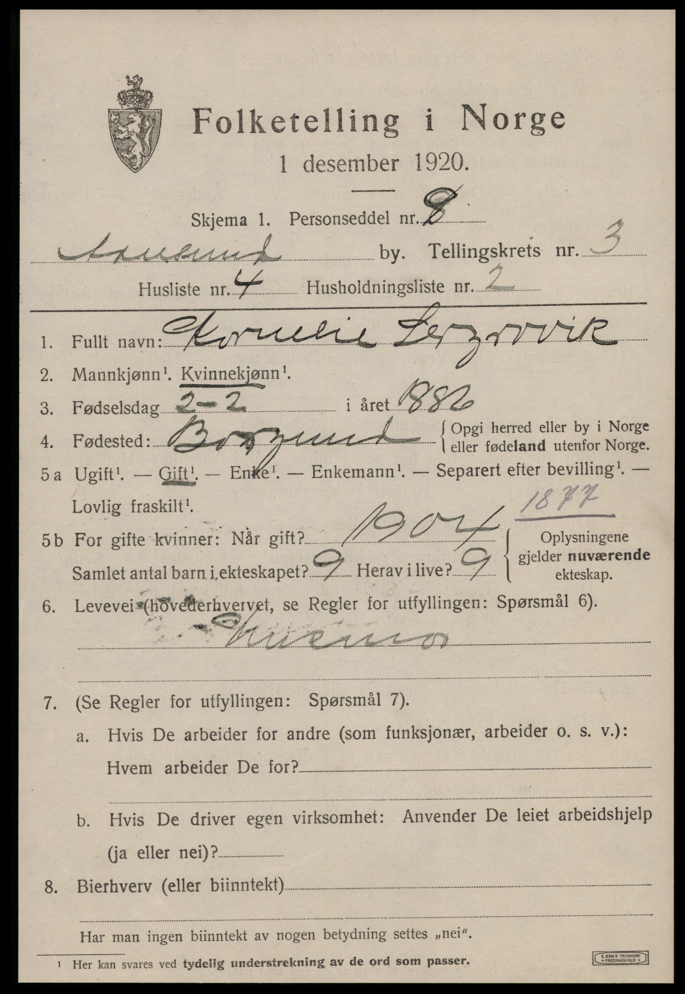 SAT, Folketelling 1920 for 1501 Ålesund kjøpstad, 1920, s. 12080