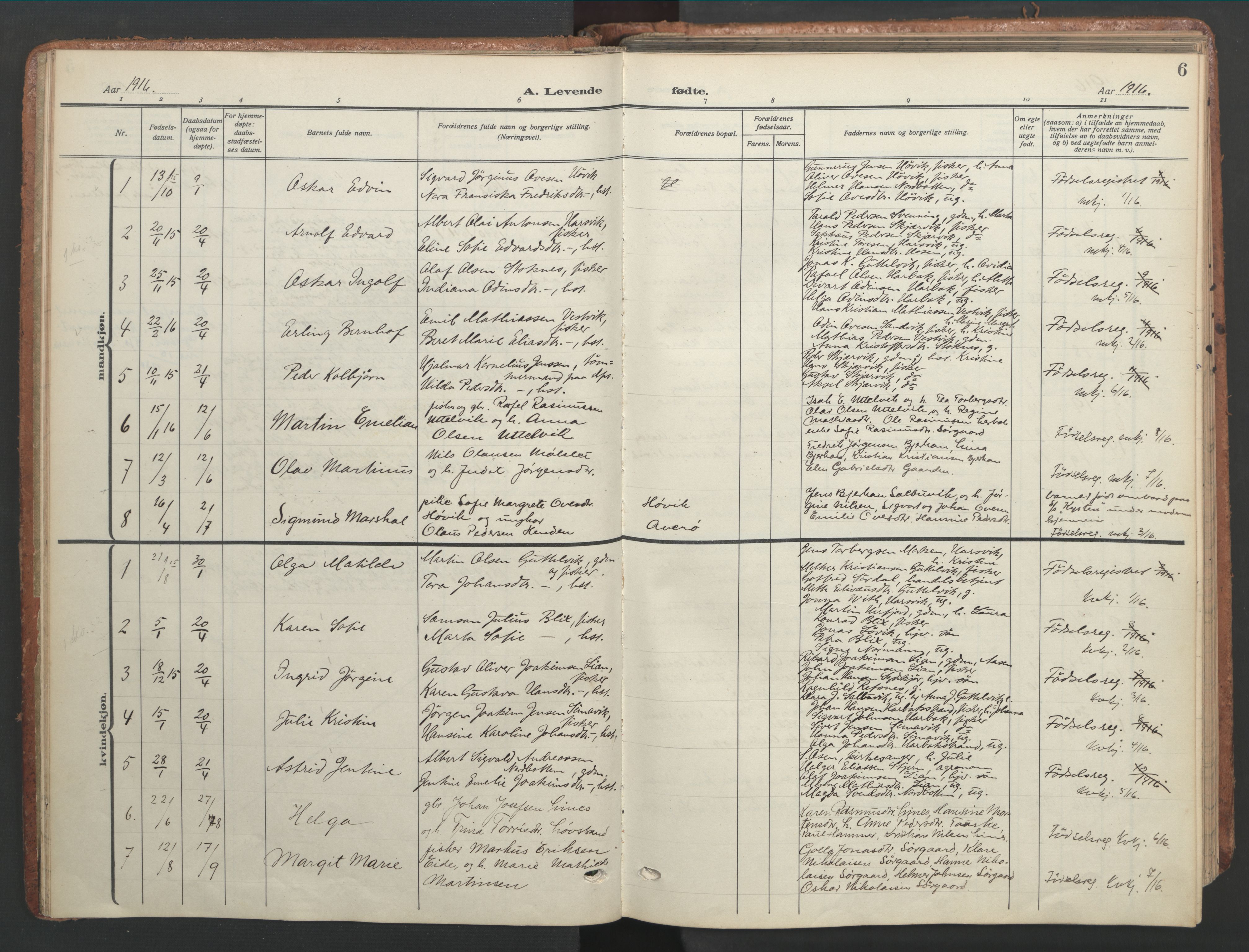 Ministerialprotokoller, klokkerbøker og fødselsregistre - Sør-Trøndelag, AV/SAT-A-1456/656/L0694: Ministerialbok nr. 656A03, 1914-1931, s. 6