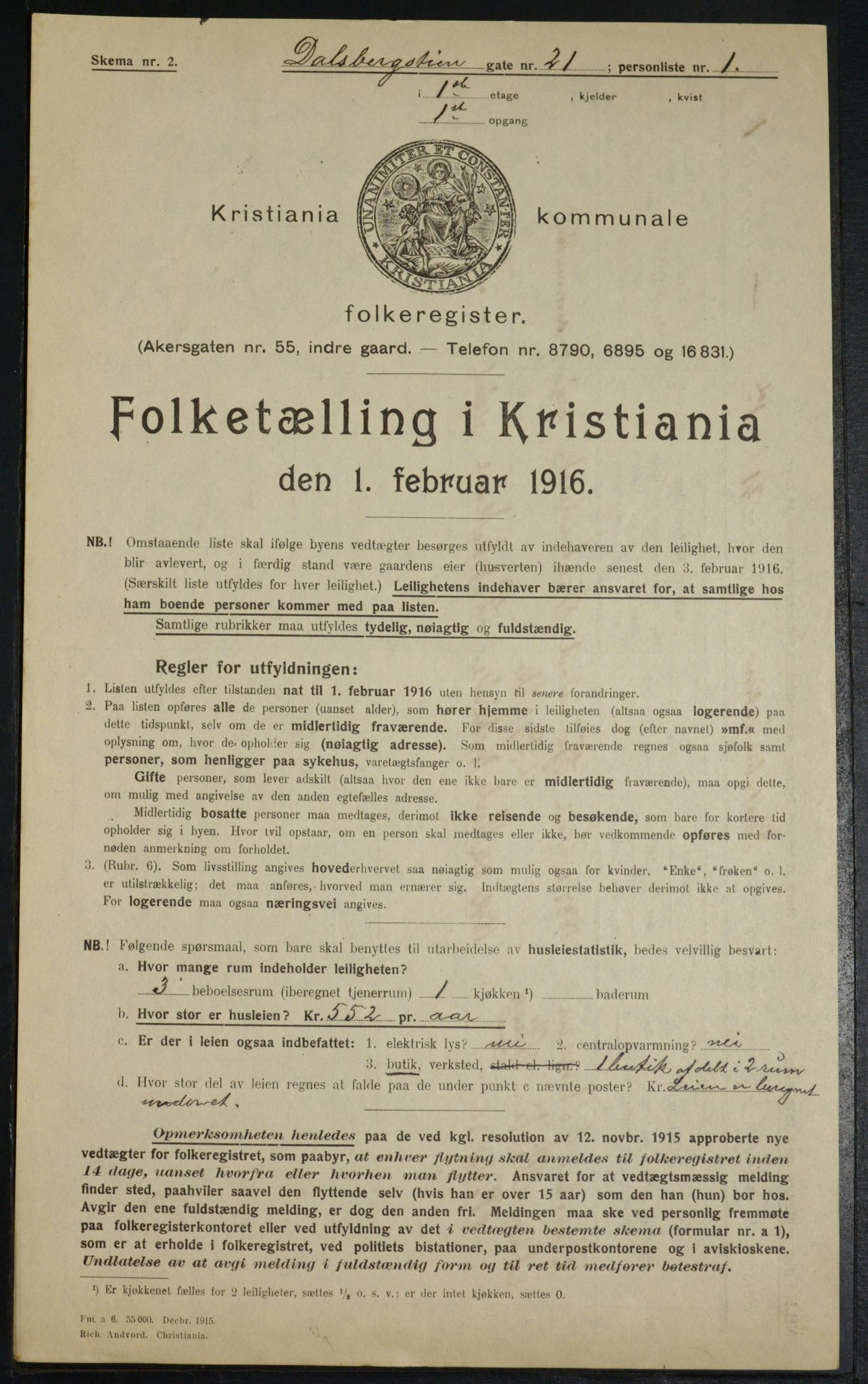 OBA, Kommunal folketelling 1.2.1916 for Kristiania, 1916, s. 14432