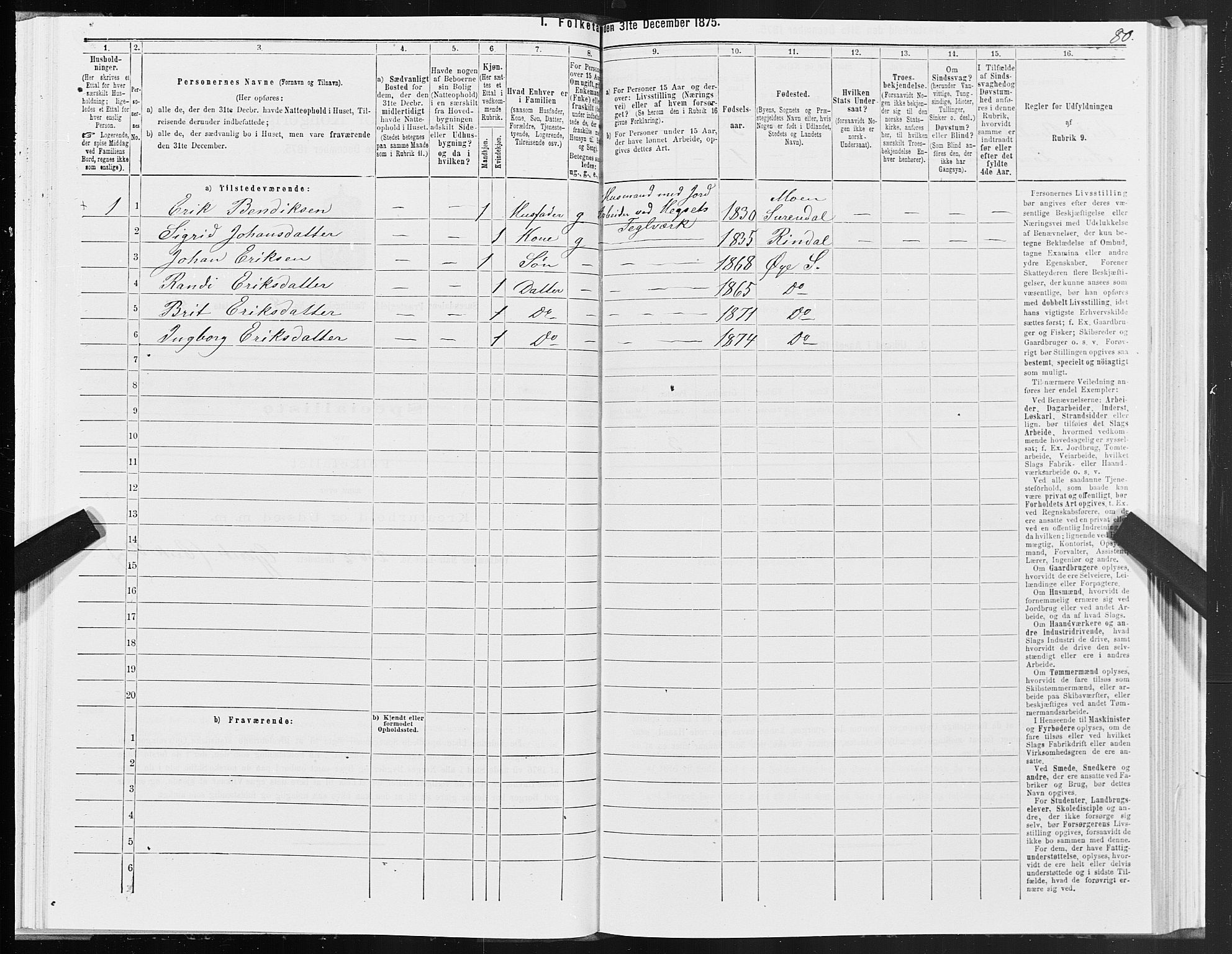 SAT, Folketelling 1875 for 1566P Surnadal prestegjeld, 1875, s. 4080