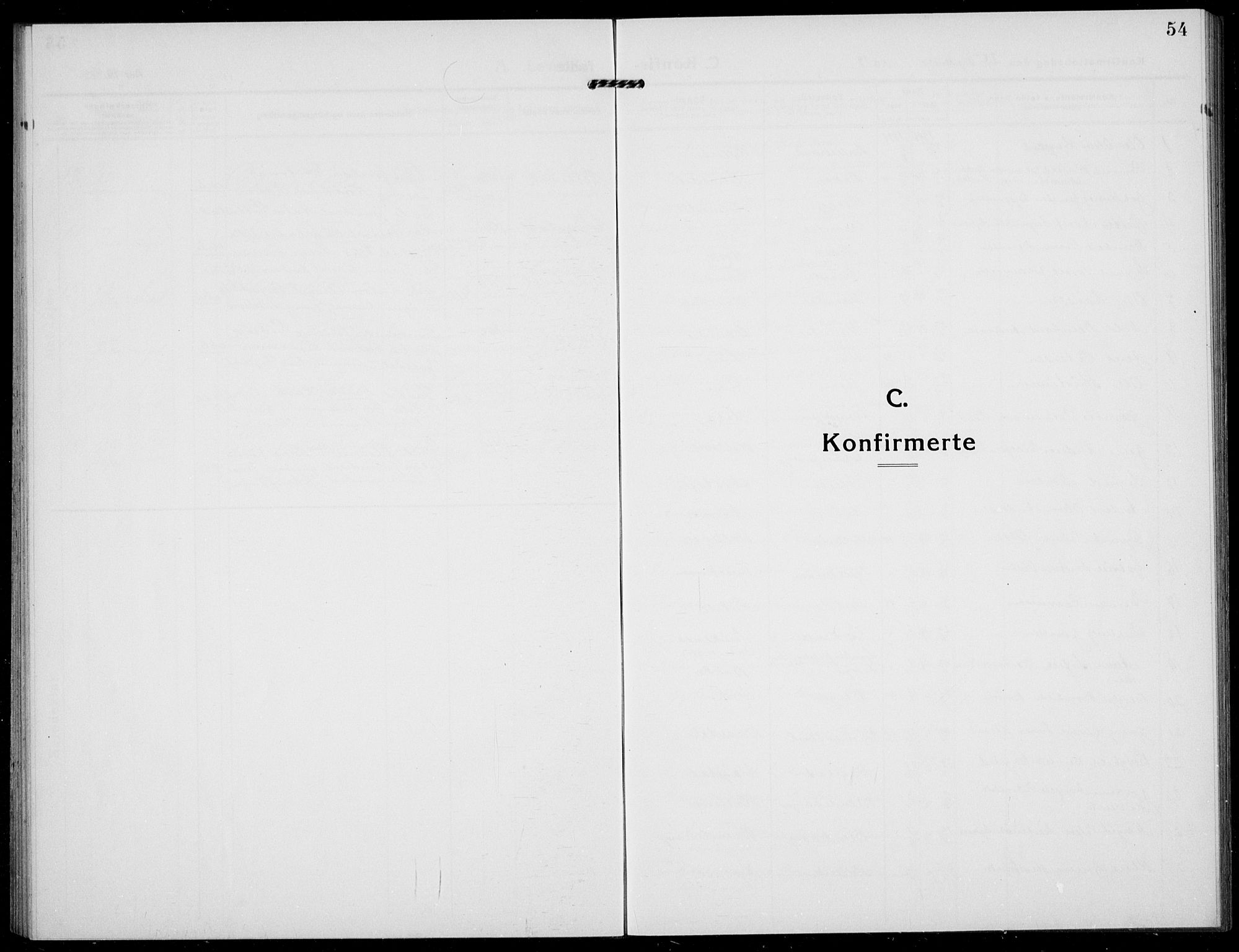 Fjaler sokneprestembete, AV/SAB-A-79801/H/Hab/Habb/L0003: Klokkerbok nr. B 3, 1913-1940, s. 54