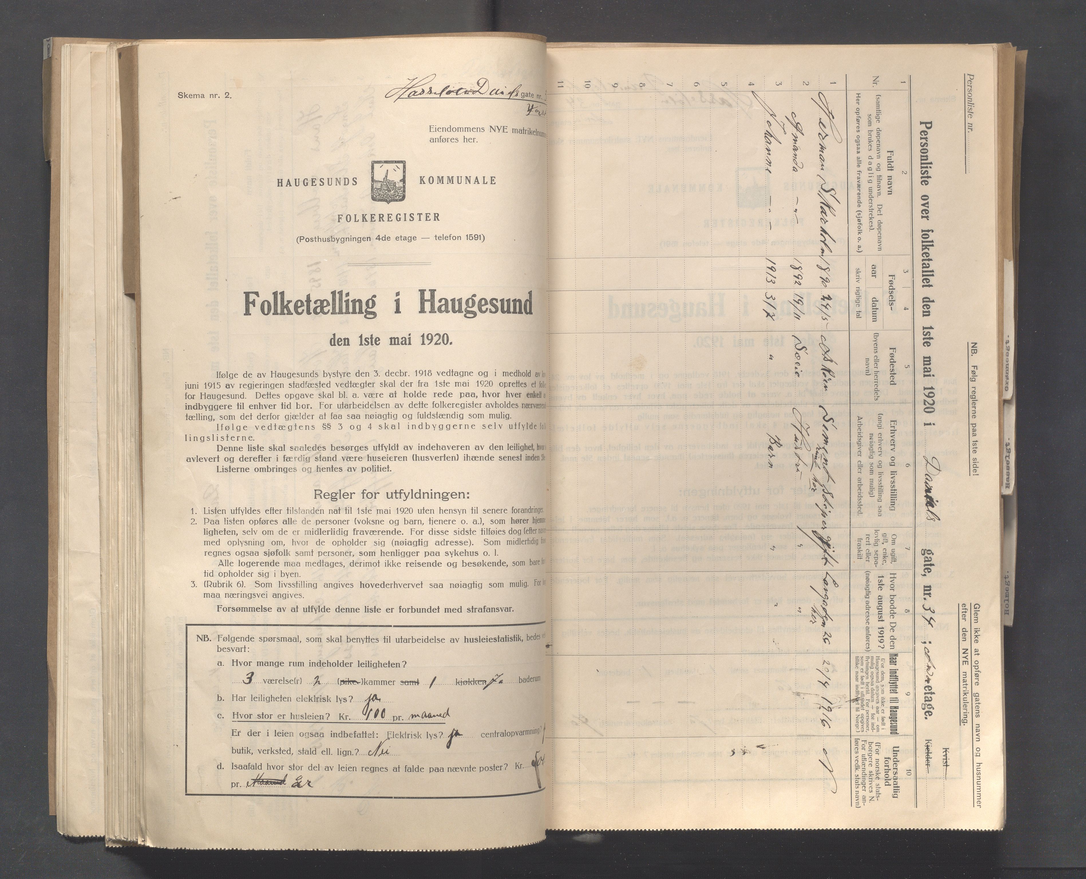 IKAR, Kommunal folketelling 1.5.1920 for Haugesund, 1920, s. 5683