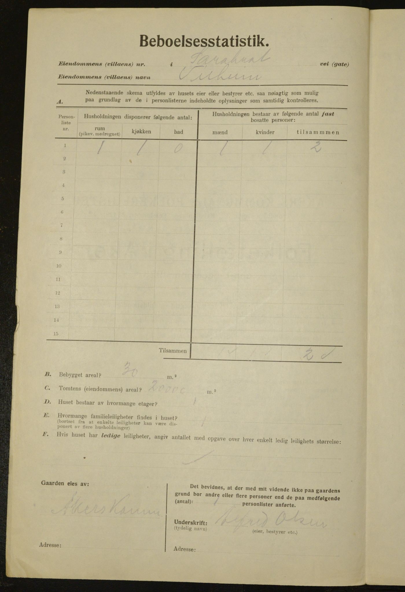 , Kommunal folketelling 1.12.1923 for Aker, 1923, s. 30294