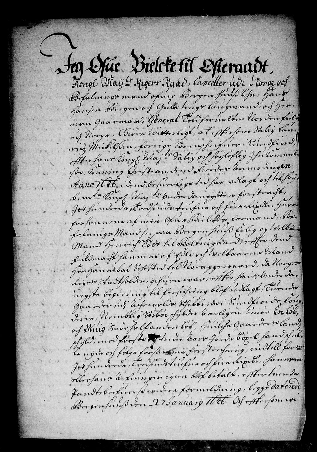 Rentekammeret inntil 1814, Reviderte regnskaper, Stiftamtstueregnskaper, Bergen stiftamt, AV/RA-EA-6043/R/Rc/L0087: Bergen stiftamt, 1688