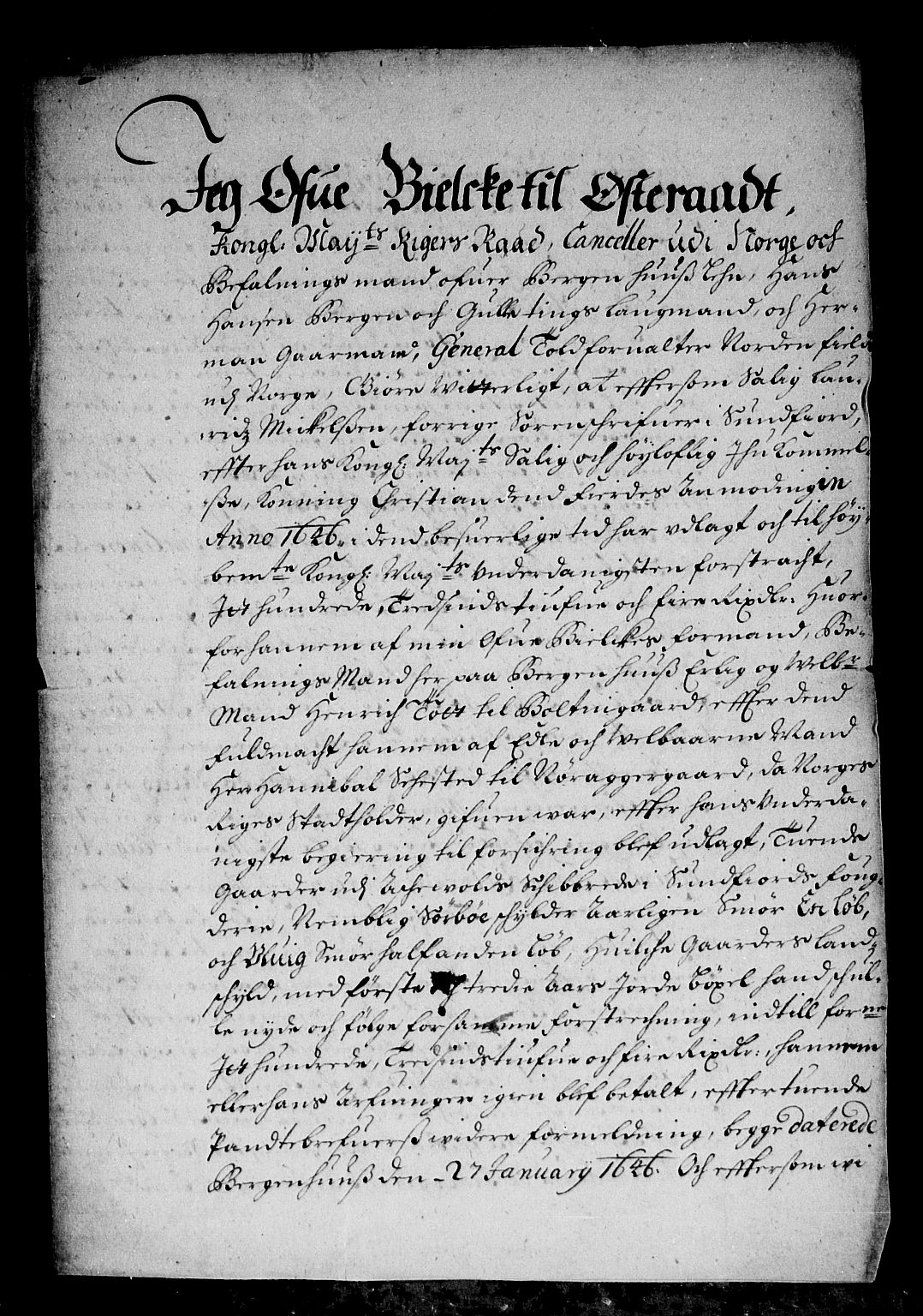 Rentekammeret inntil 1814, Reviderte regnskaper, Stiftamtstueregnskaper, Bergen stiftamt, AV/RA-EA-6043/R/Rc/L0087: Bergen stiftamt, 1688