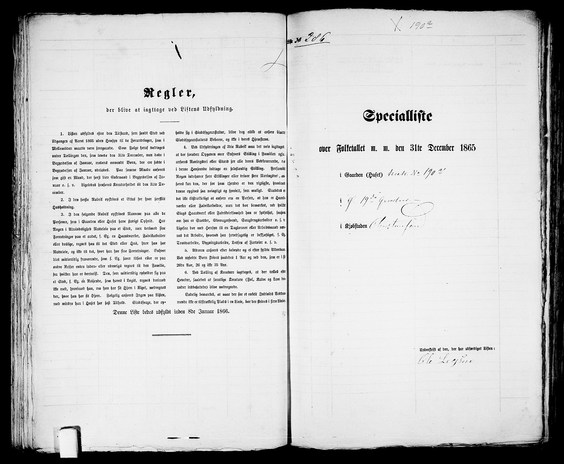 RA, Folketelling 1865 for 1001P Kristiansand prestegjeld, 1865, s. 593