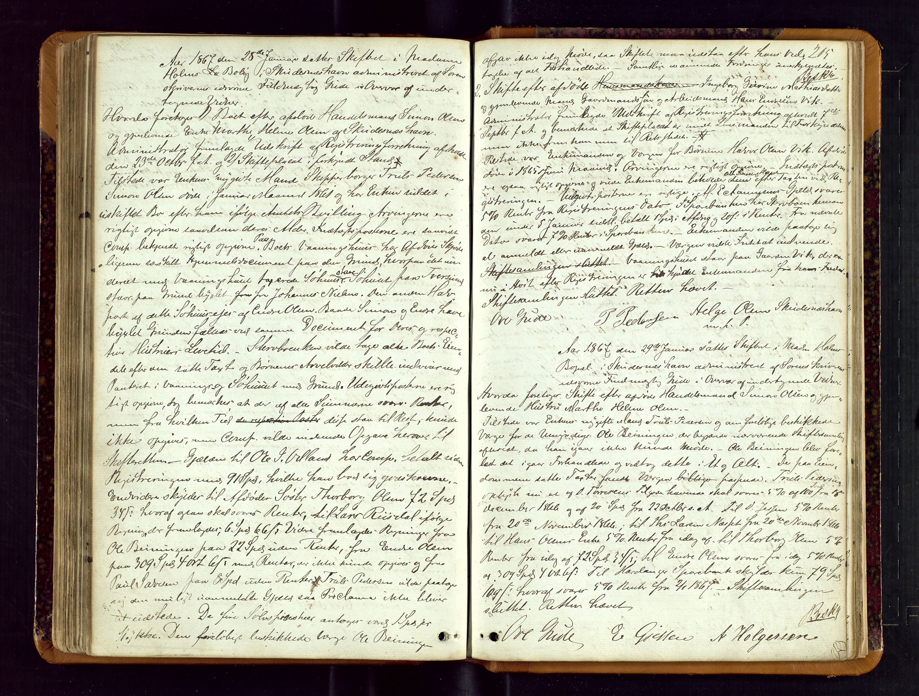 Karmsund sorenskriveri, SAST/A-100311/01/IV/IVDBB/L0002: SKIFTEPROTOKOLL BC 2KARMSUND FJERDING, 1859-1870, s. 204b-205a