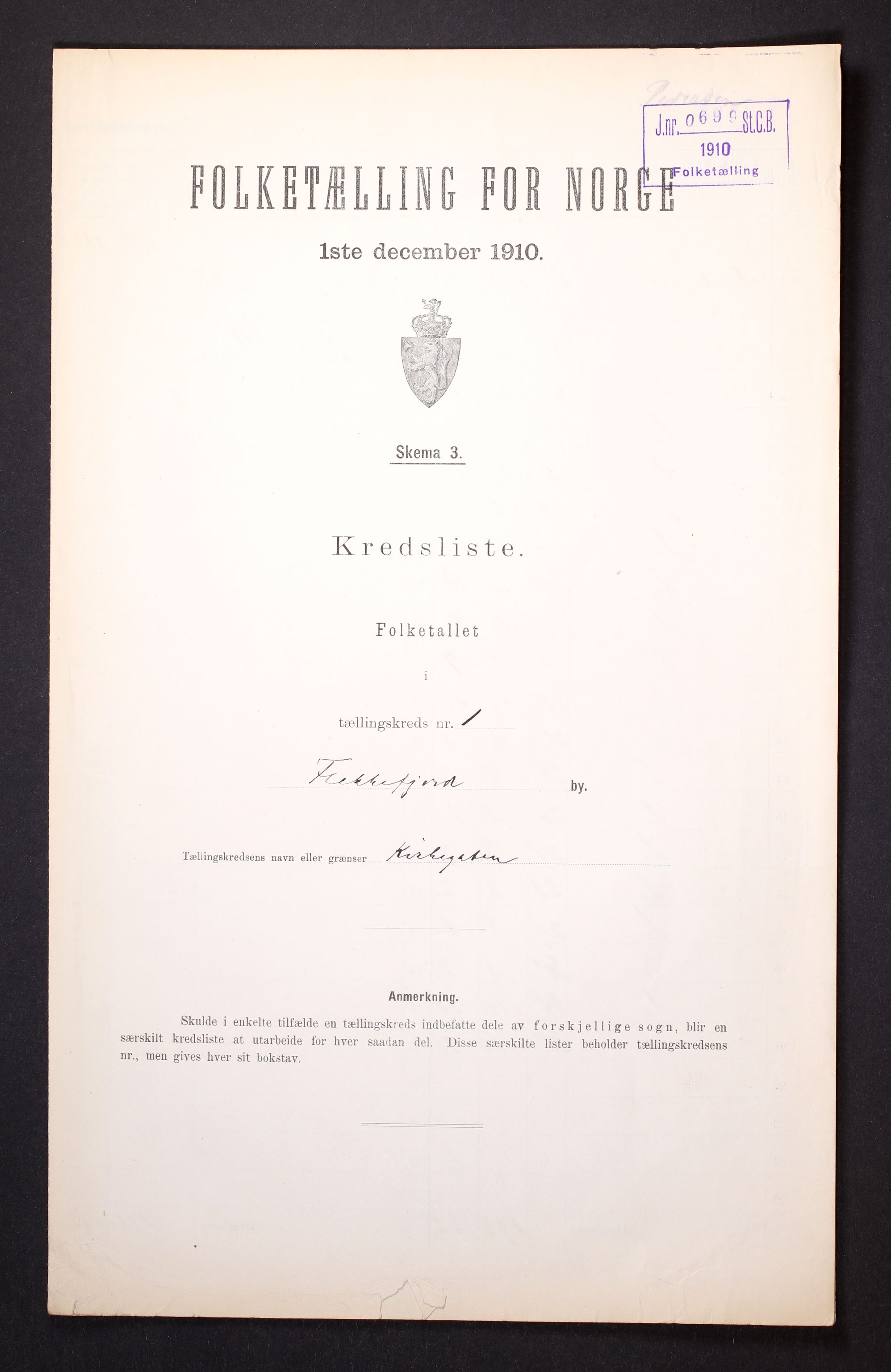 RA, Folketelling 1910 for 1004 Flekkefjord kjøpstad, 1910, s. 5