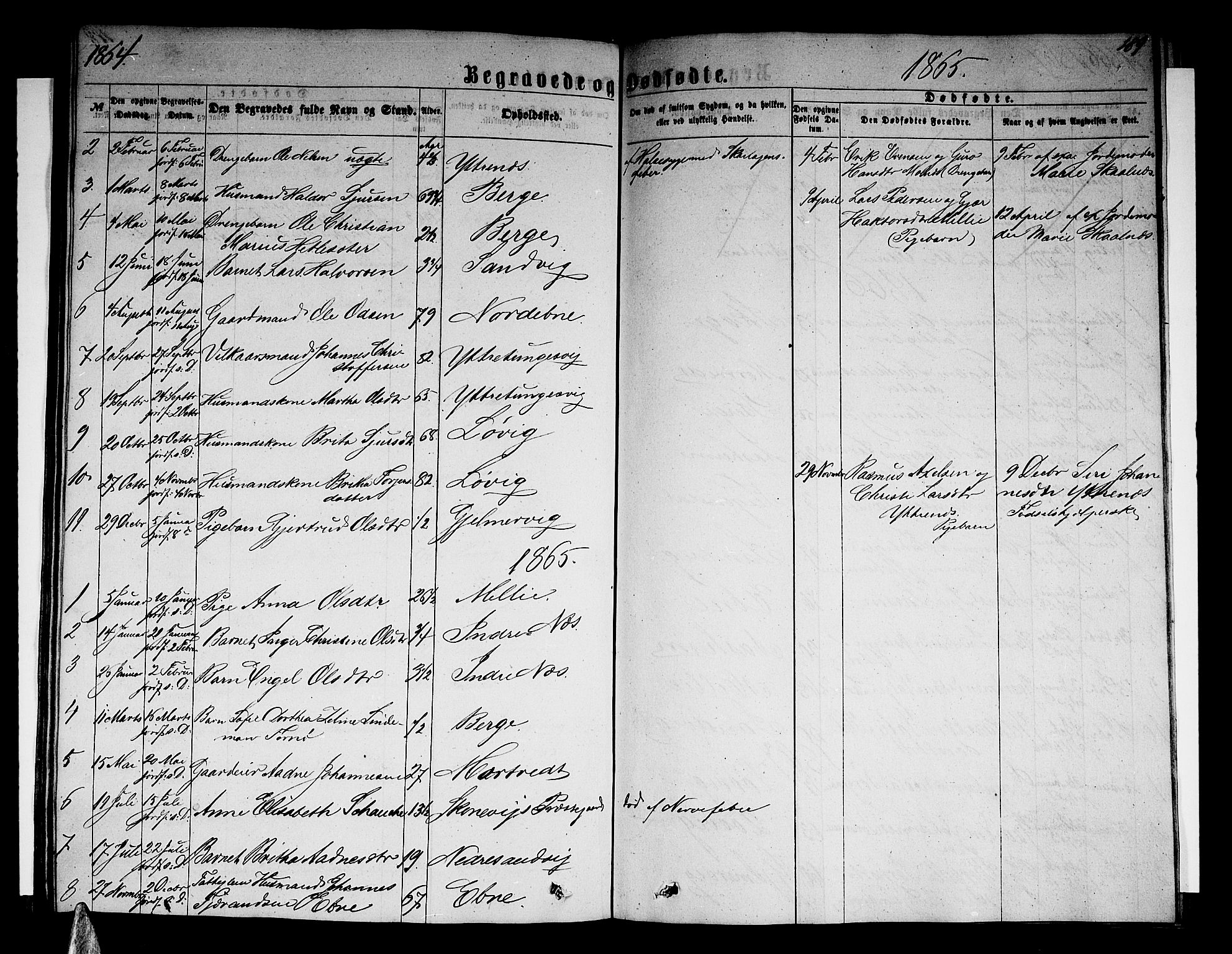 Skånevik sokneprestembete, AV/SAB-A-77801/H/Hab: Klokkerbok nr. A 1, 1860-1887, s. 189