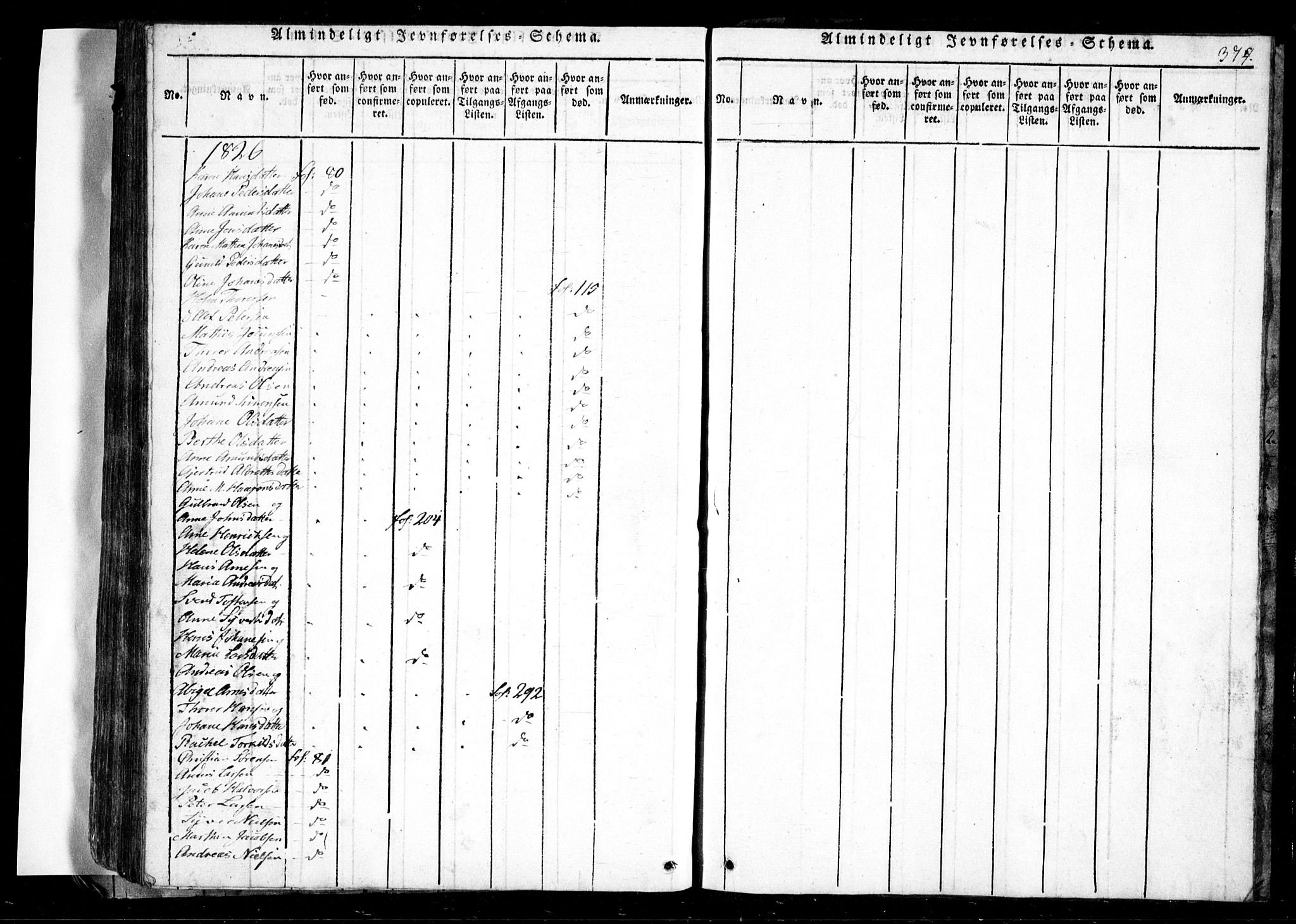 Spydeberg prestekontor Kirkebøker, AV/SAO-A-10924/G/Ga/L0001: Klokkerbok nr. I 1, 1814-1868, s. 374