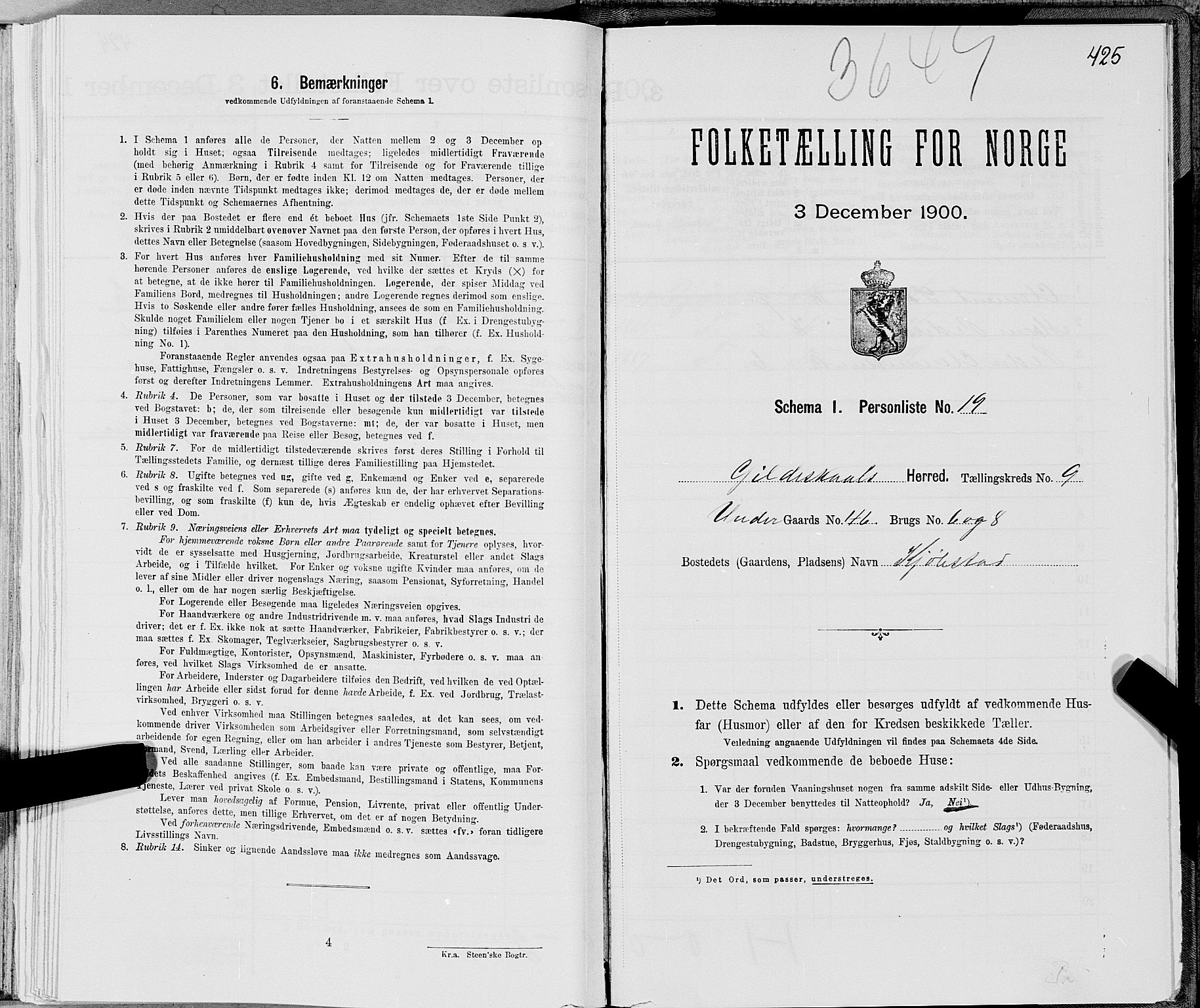 SAT, Folketelling 1900 for 1838 Gildeskål herred, 1900, s. 941