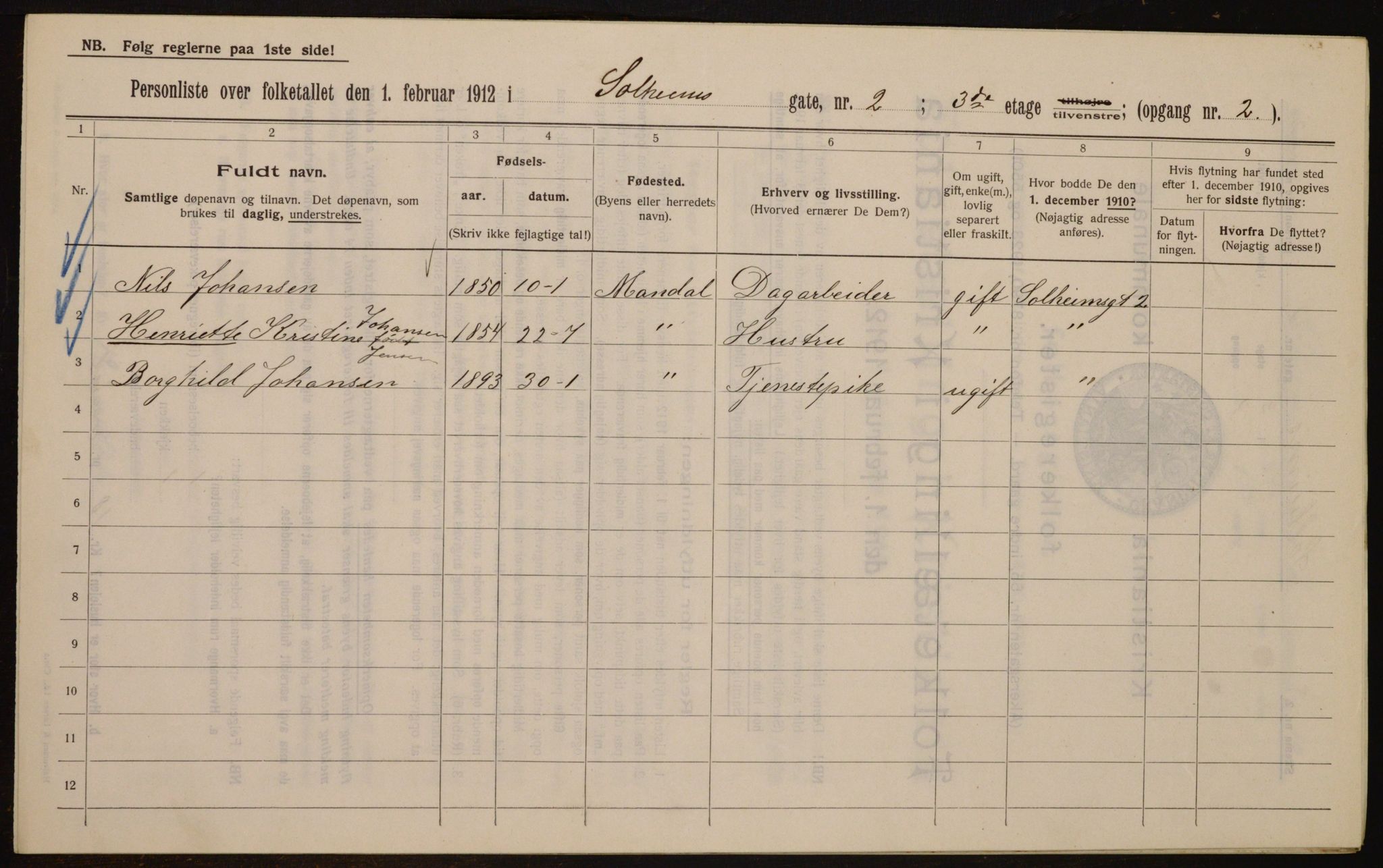 OBA, Kommunal folketelling 1.2.1912 for Kristiania, 1912, s. 99841